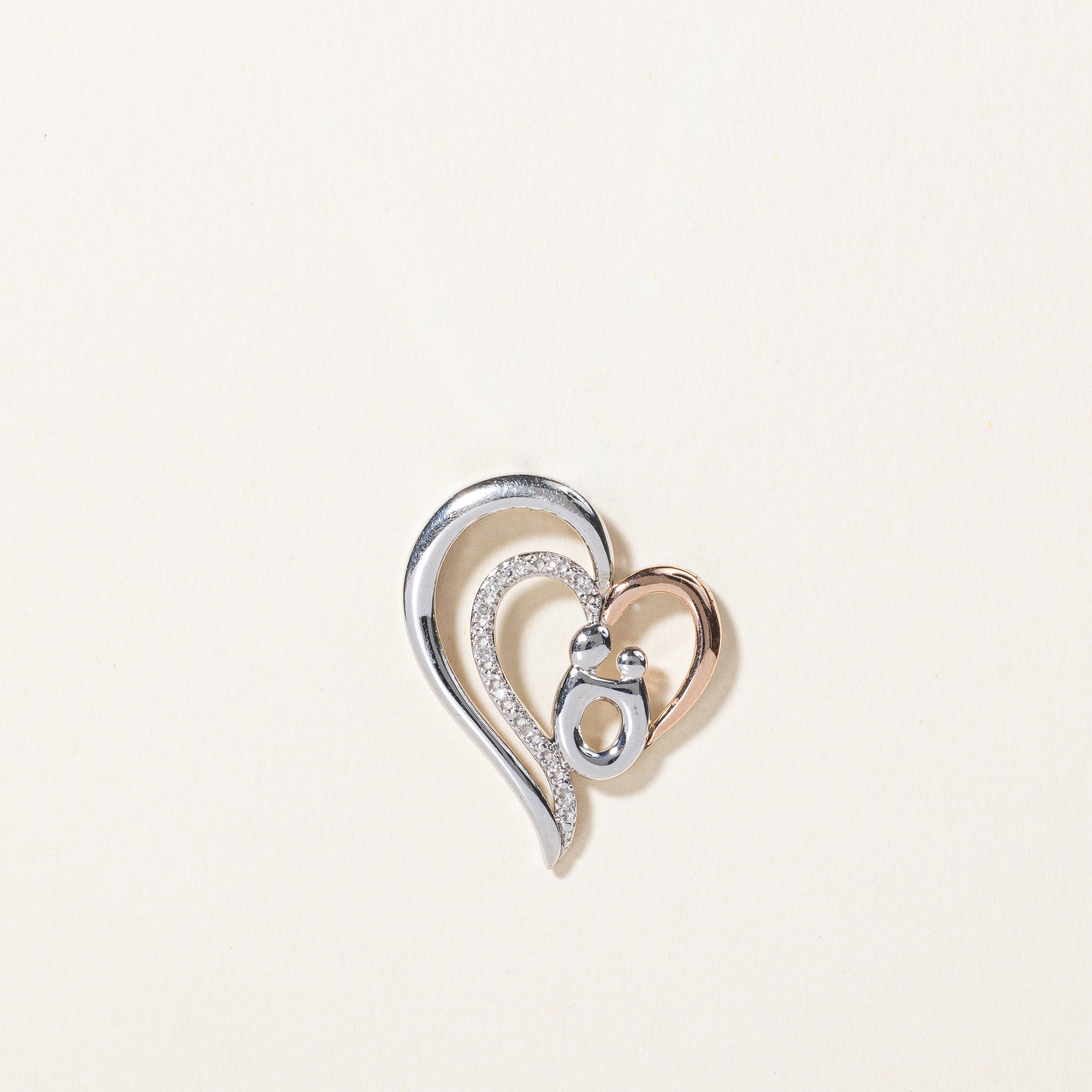 Sterling Silver Diamond Heart Pendant | 0.01ctw |