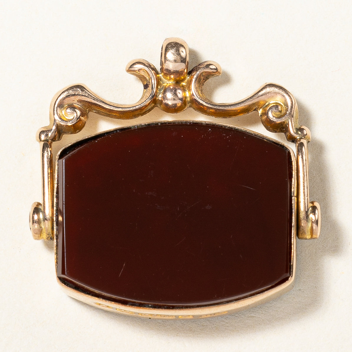 1923 Birmingham Bloodstone & Carnelian Swivel Pendant | 12.50ctw |