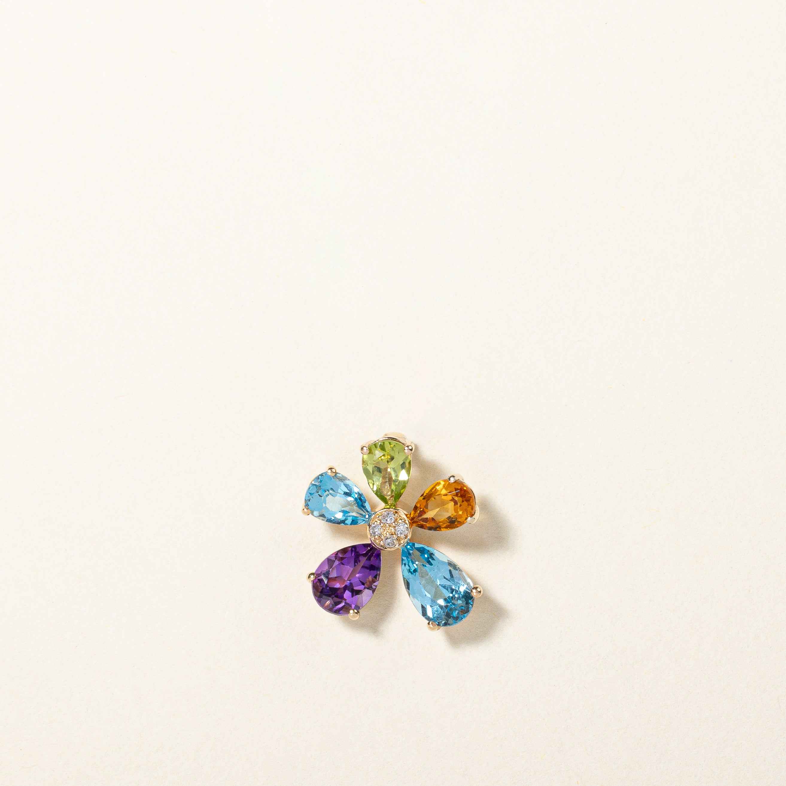 Multi Gemstone Flower Pendant | 2.64ctw |
