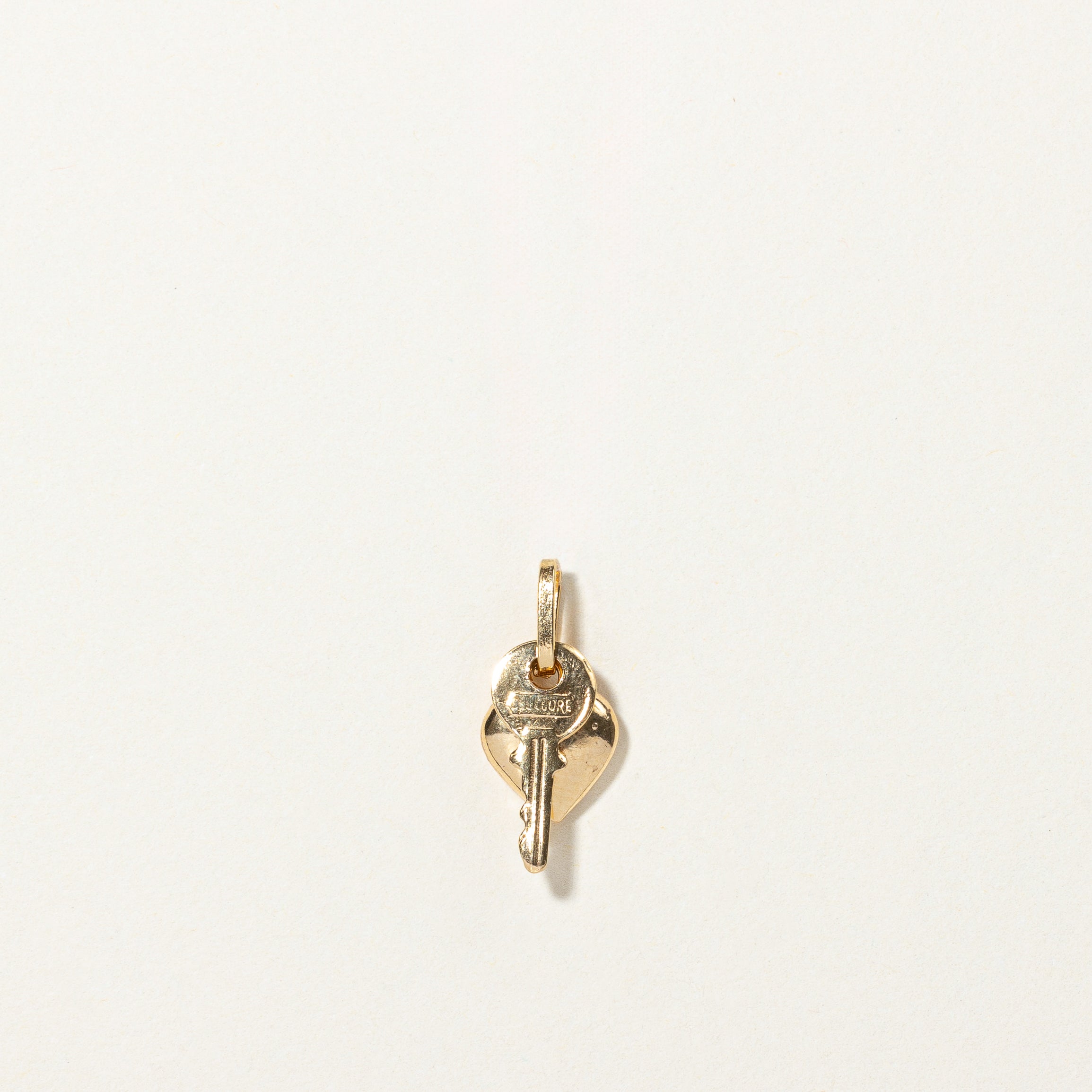 18k Yellow Gold Heart & Key Charm
