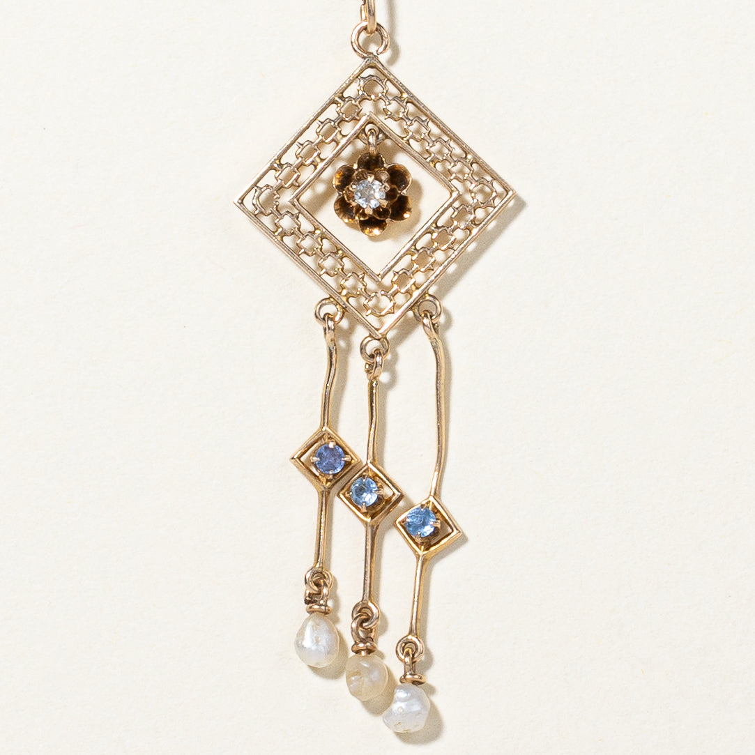 Multi Gem Pendant | 0.09ctw |