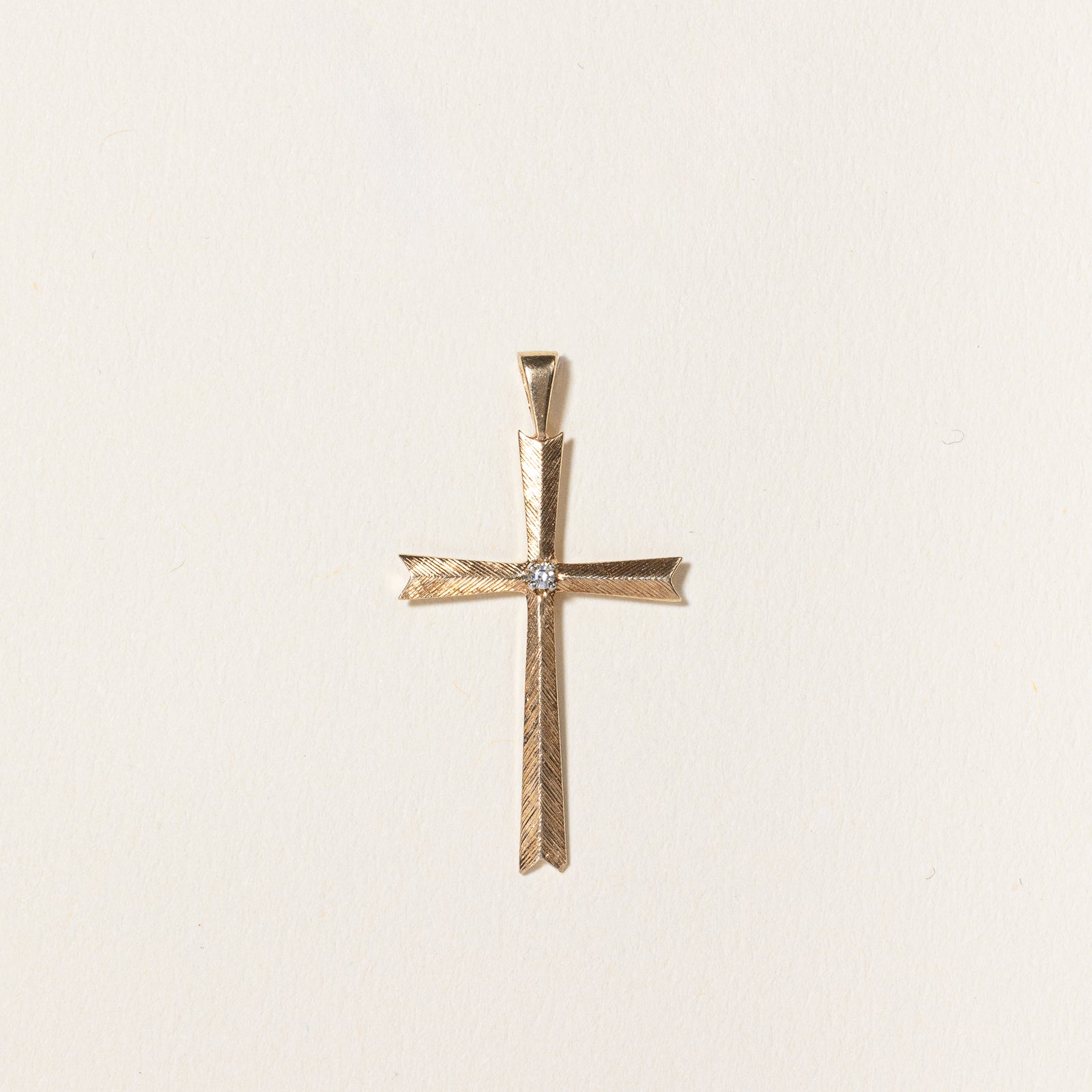 Clear Sapphire Cross Pendant | 0.01ct |