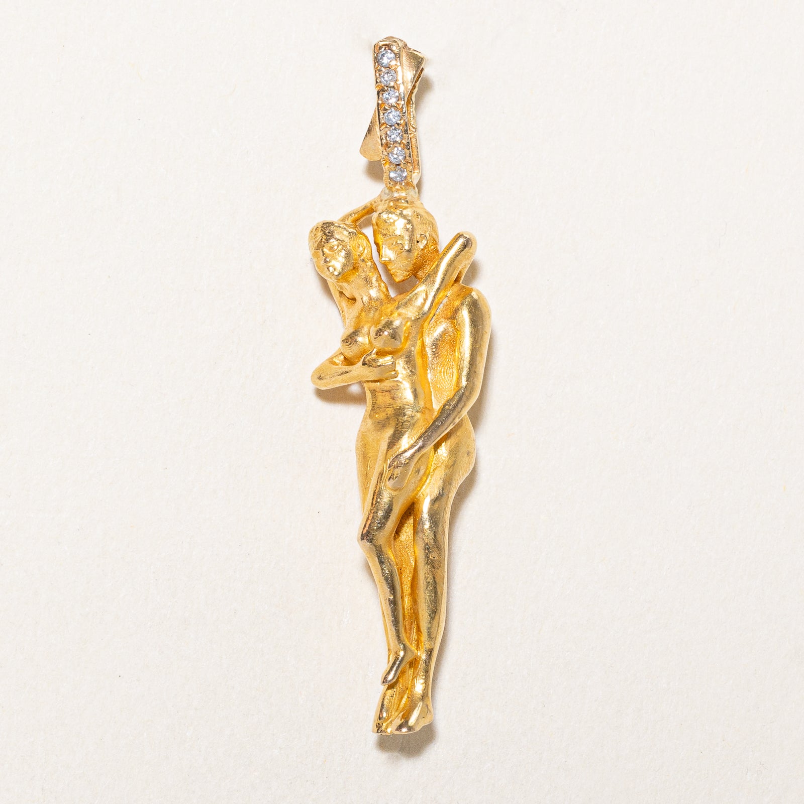 Diamond Embraced Couple Pendant | 0.04ctw