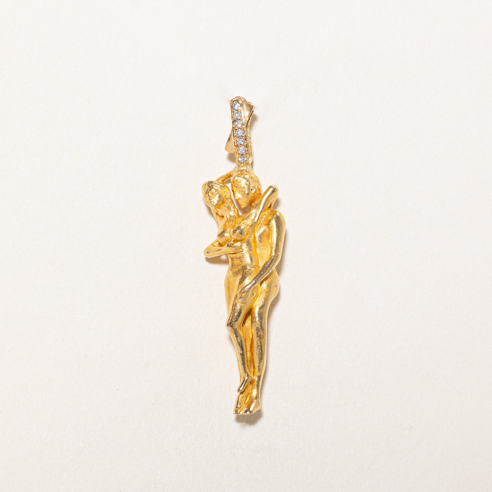 Diamond Embraced Couple Pendant | 0.04ctw