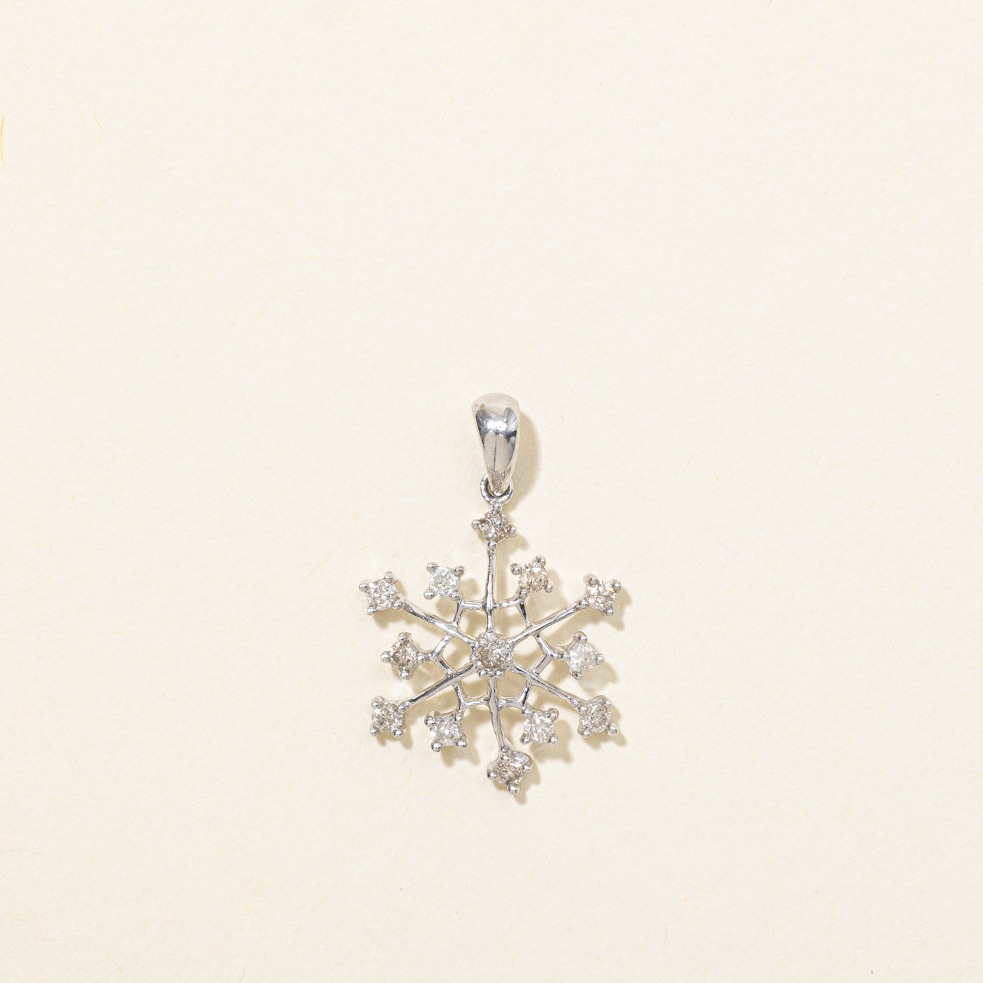 14K Diamond Snowflake Pendant