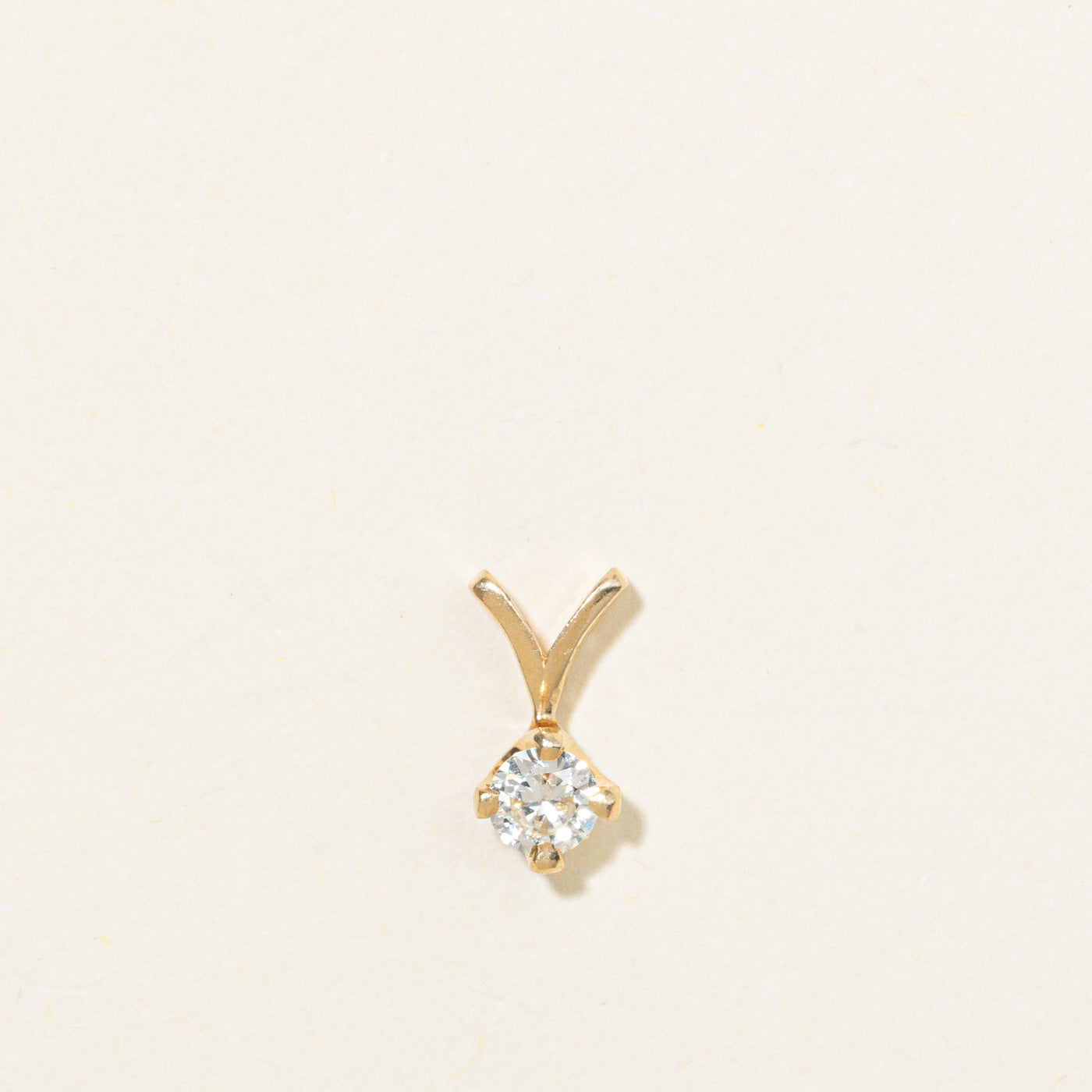 10K Solitaire Diamond Pendant