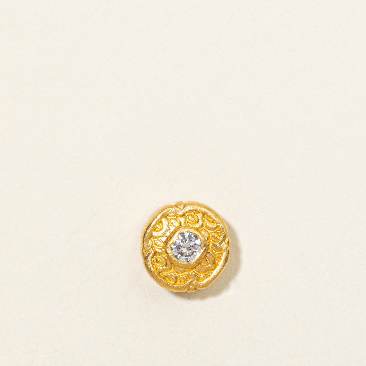 24K Diamond Flower Pendant