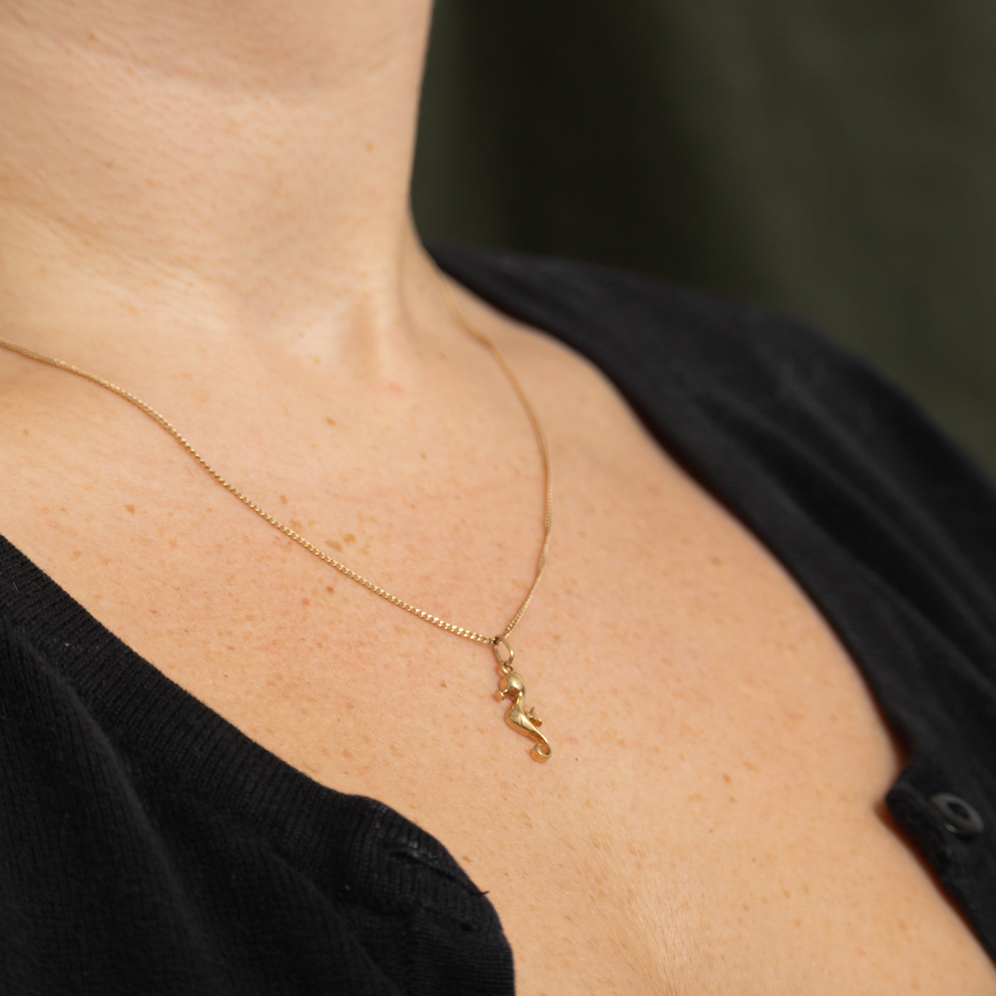 10k Yellow Gold Seahorse Charm