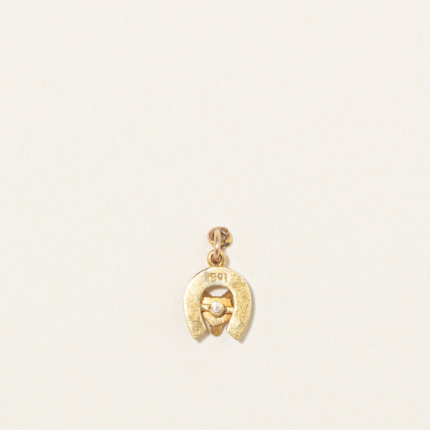15k Yellow Gold Seed Pearls Horseshoe & Fox Charm