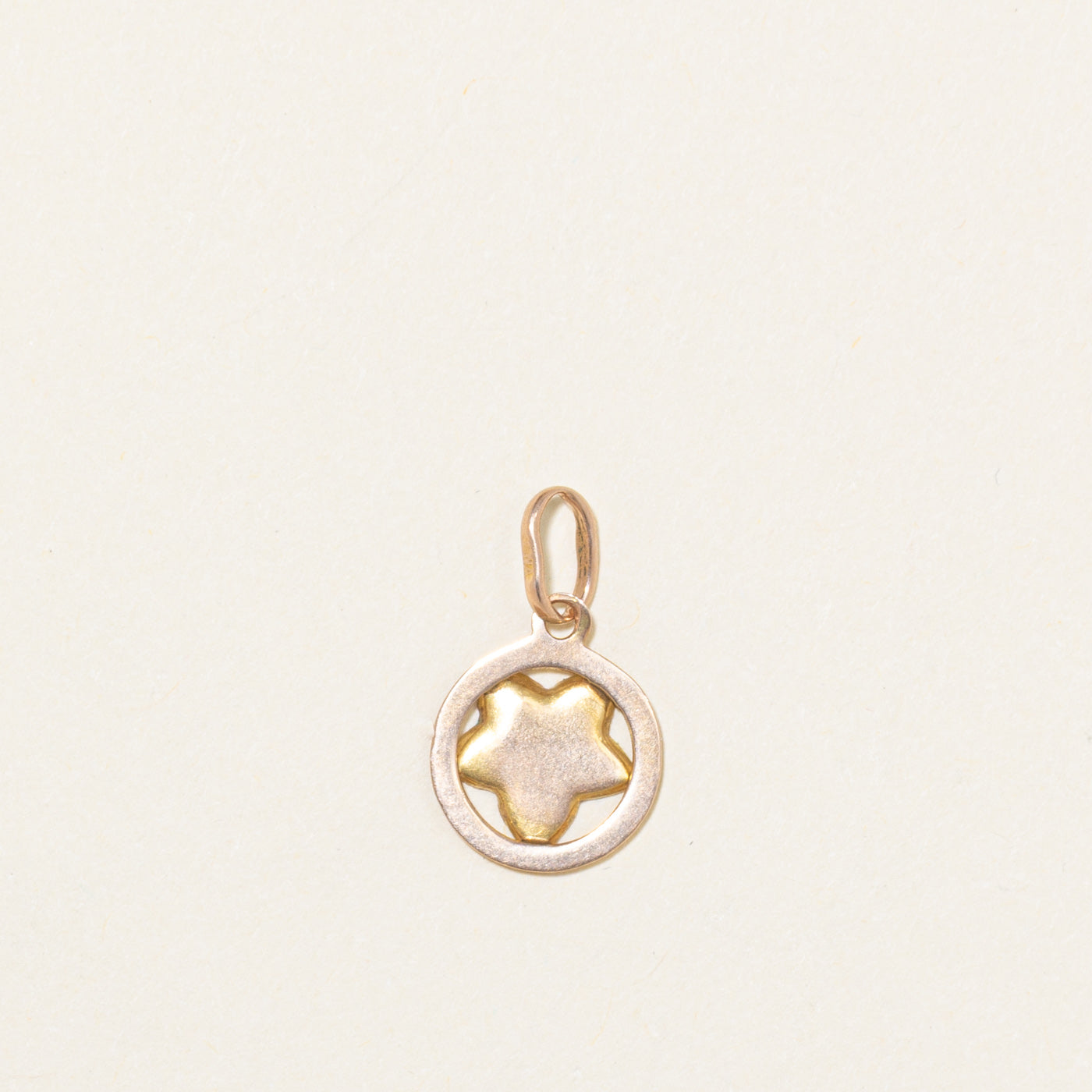 12k Yellow Gold Enamel Pansy Flower Charm