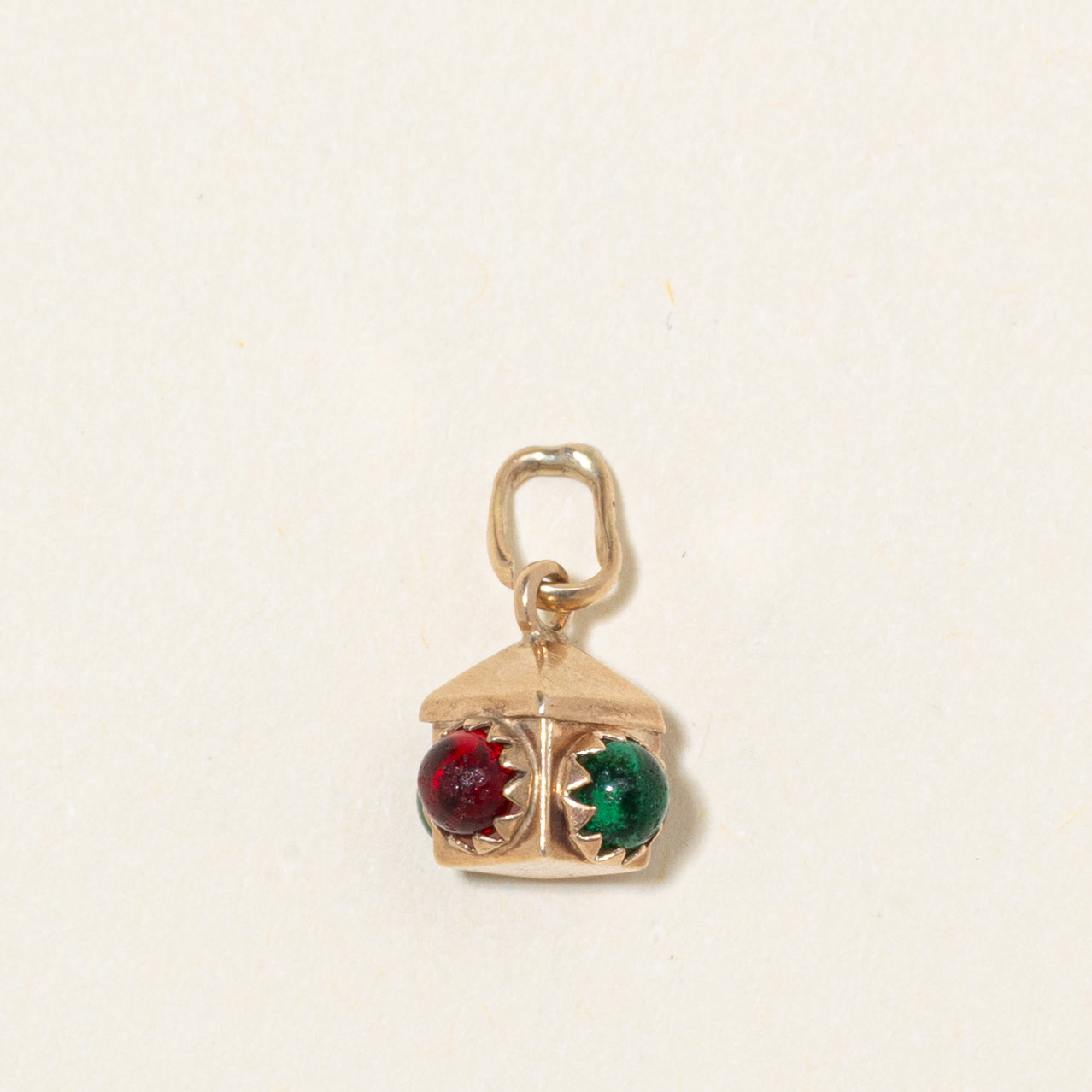 Cabochon Red & Green Glass Charm | 1.00ctw