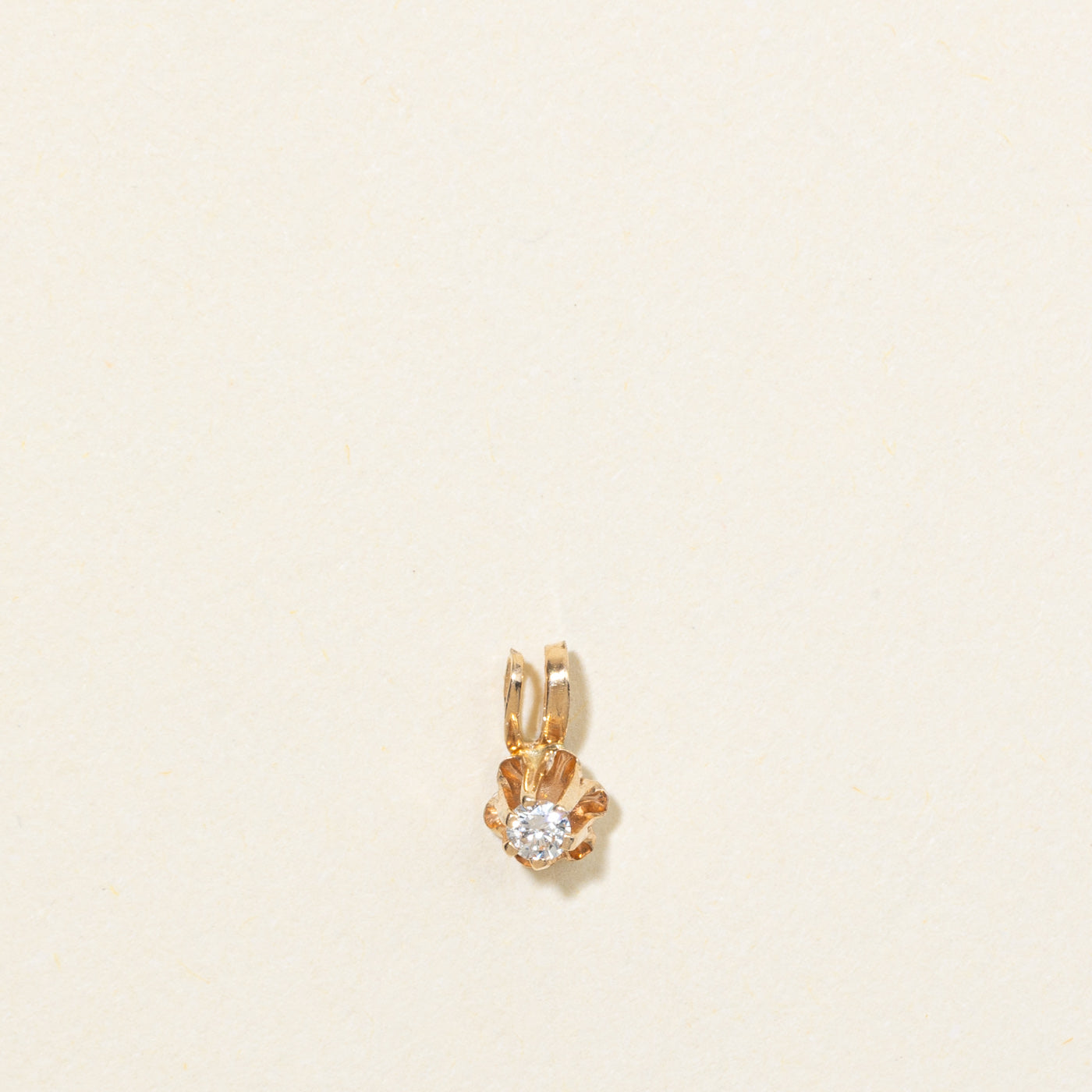 14K Belcher Set Diamond Pendant