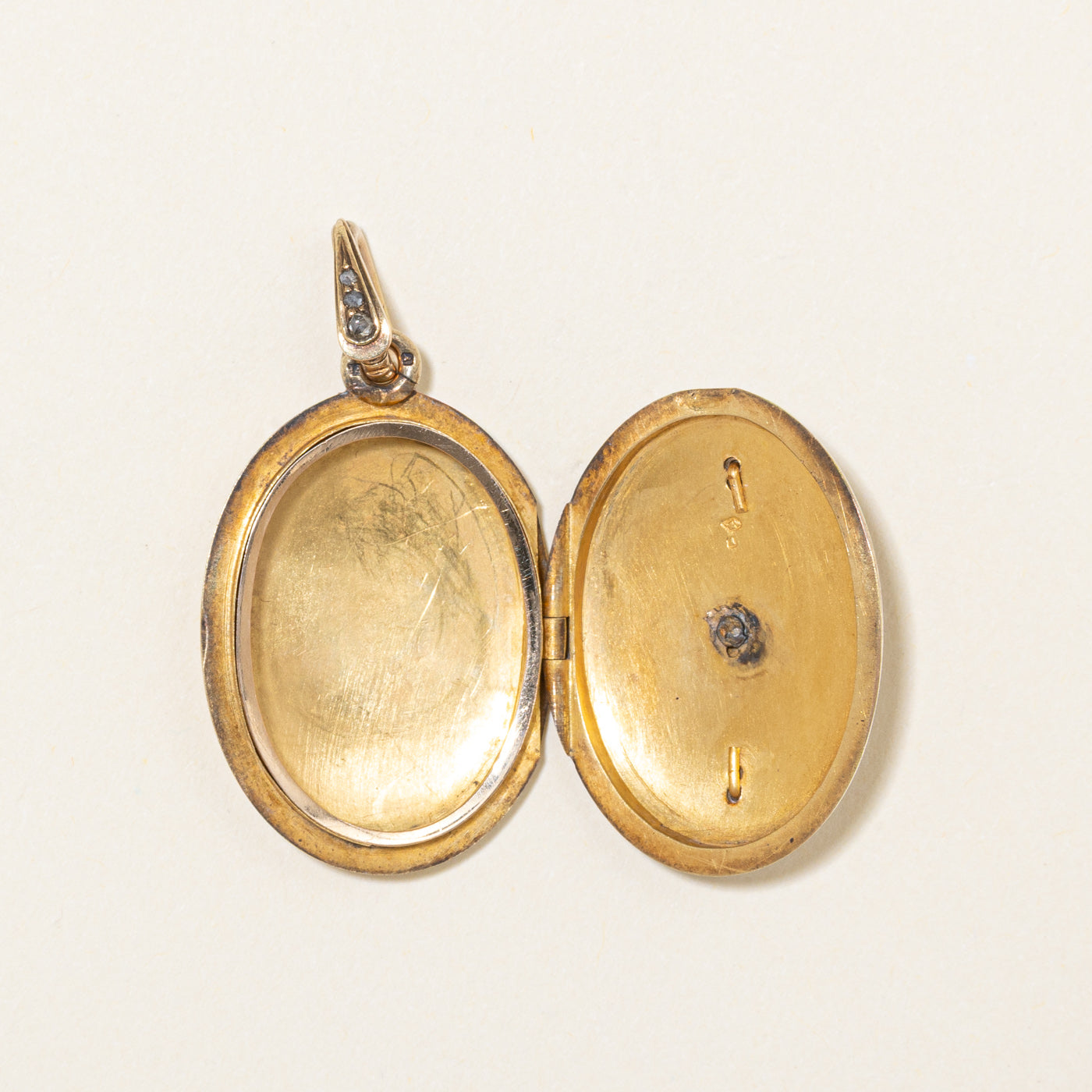 Victorian Vienna Diamond Scrollwork Hurdy Gurdy Locket | 0.12ctw