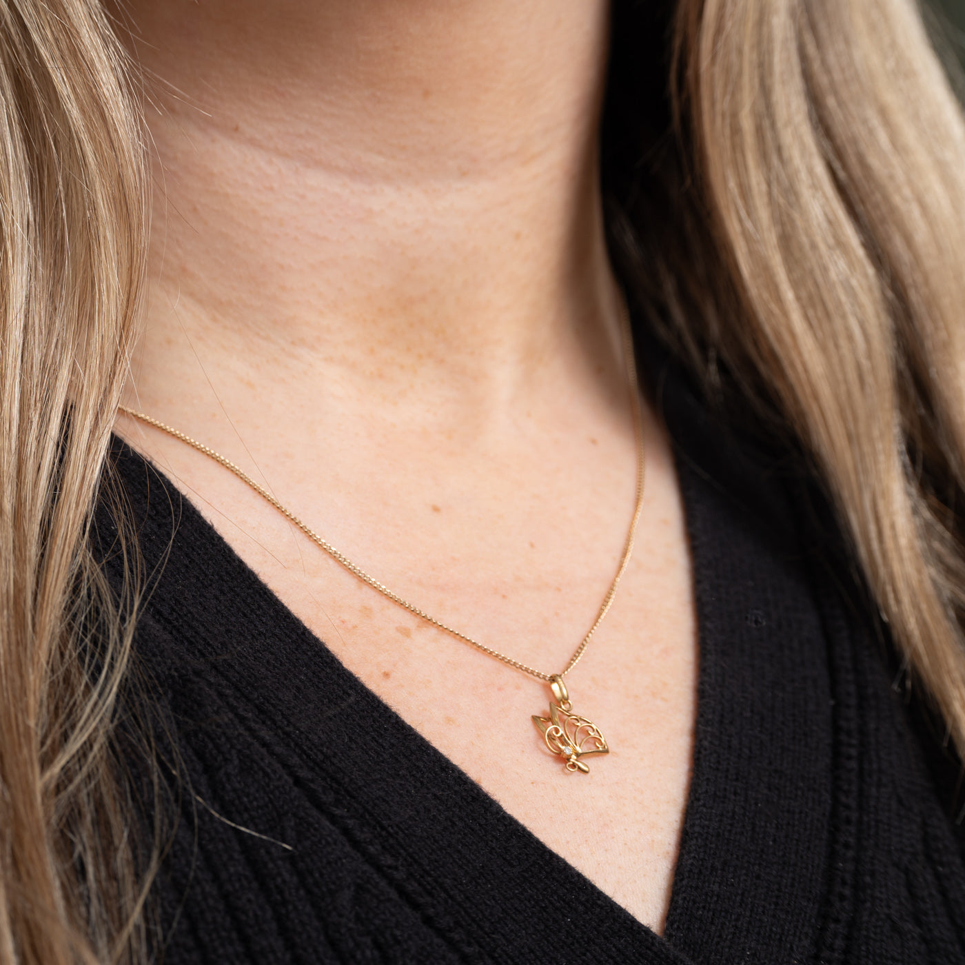 Pendentif papillon en or 18 carats et diamants