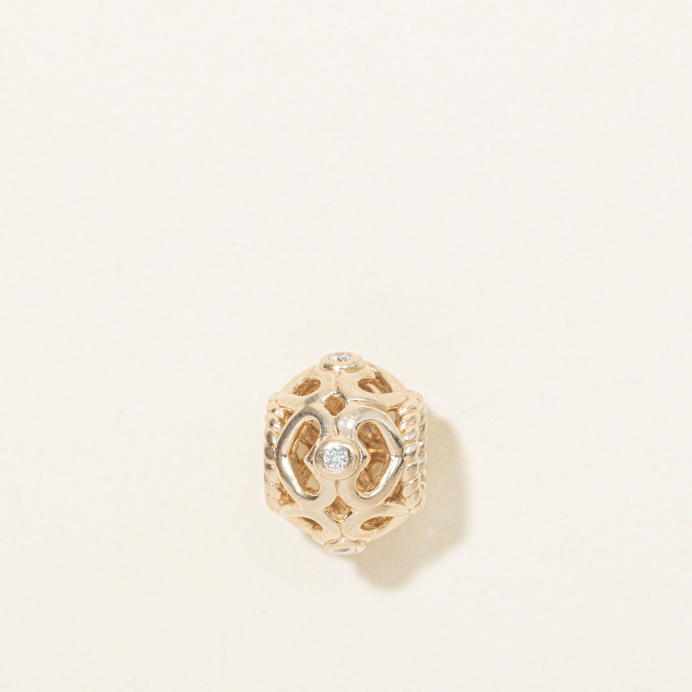 Breloque Cœur Ouvert en Diamant 14K « Pandora »