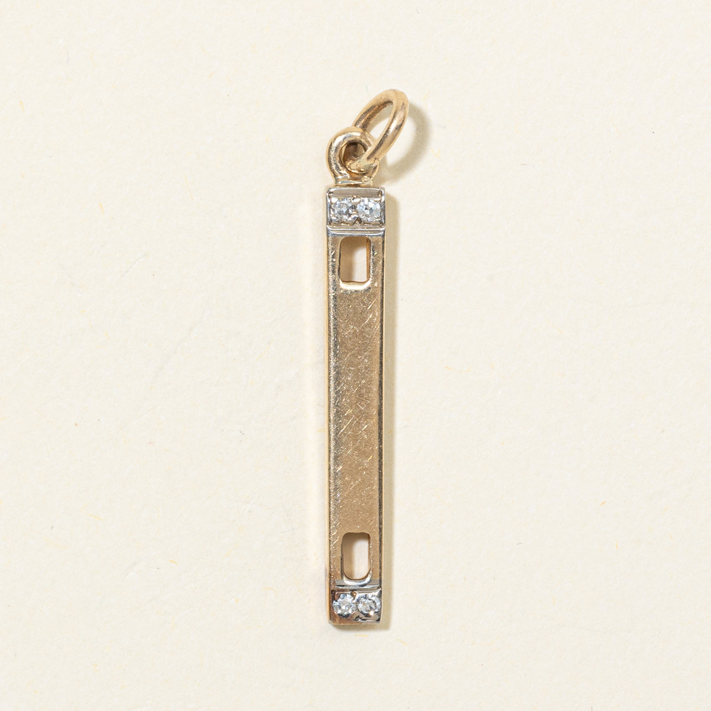 10K Diamond Bar Charm