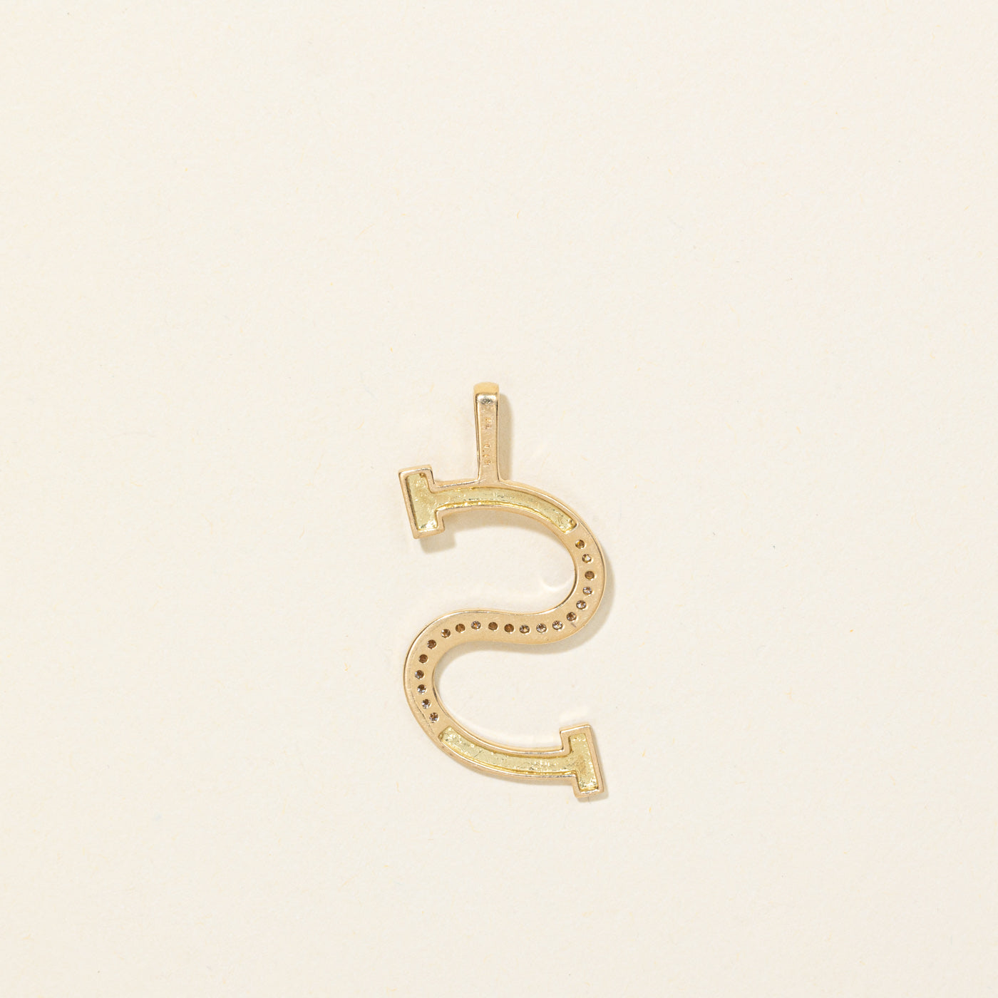 18K Diamond "S" Initial Pendant