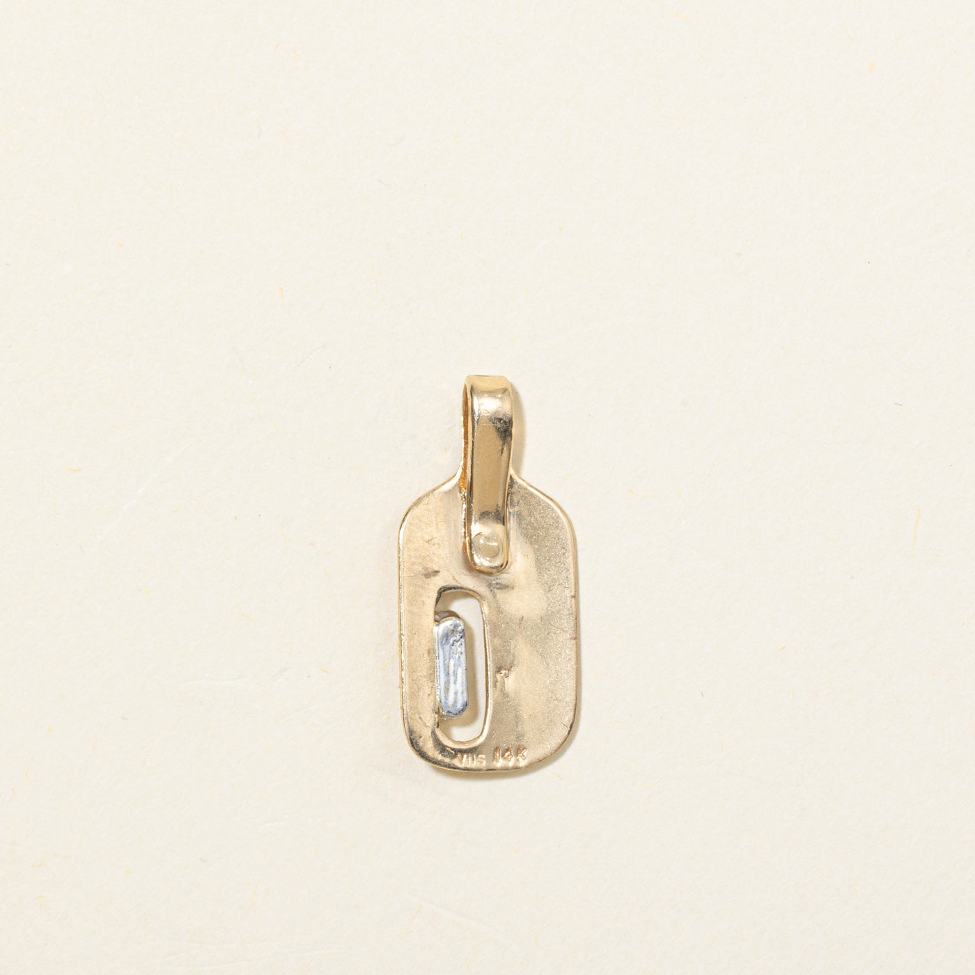 14K Diamond Tag Pendant