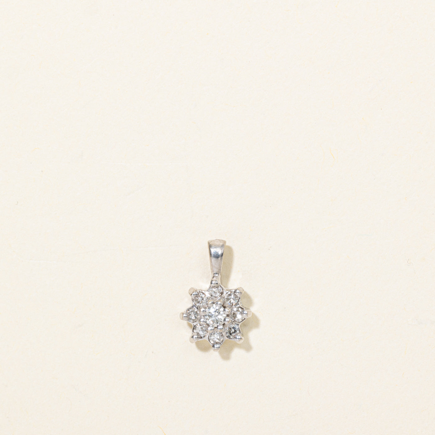 14K Diamond Petal Cluster Pendant