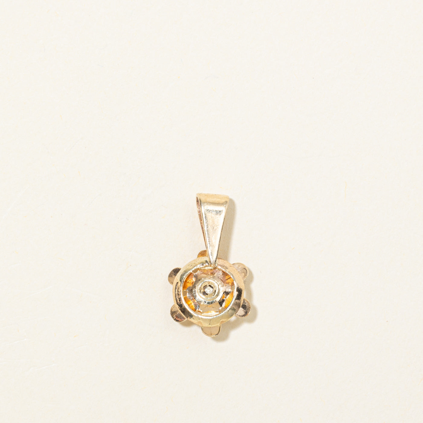 14K Diamond Flower Pendant