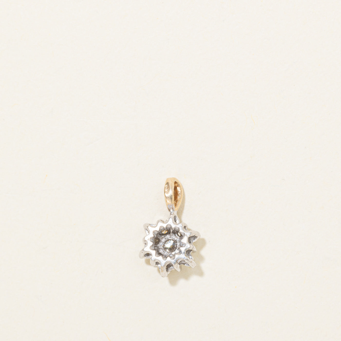 14K Diamond Petal Cluster Pendant
