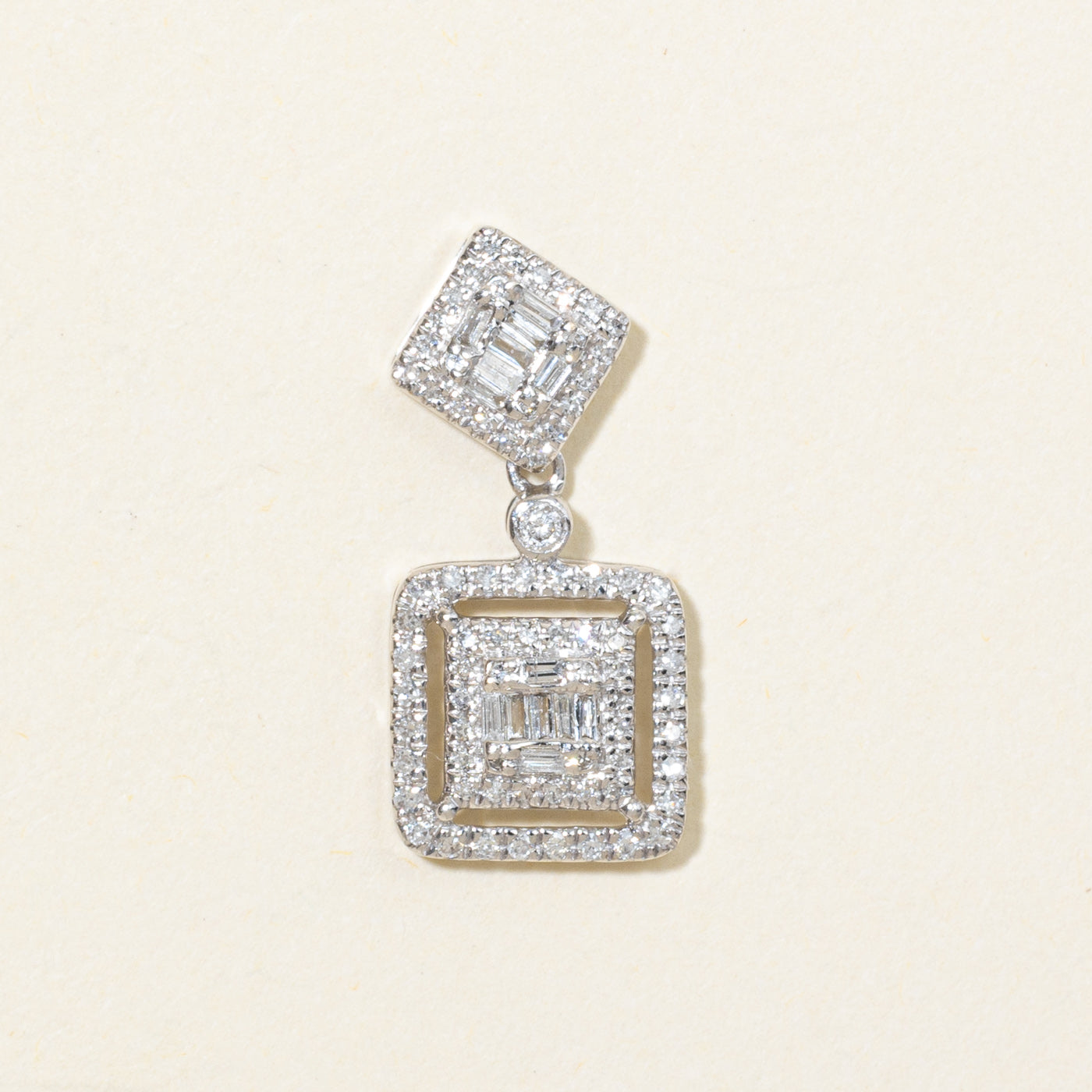 18K Illusion Set Diamond Halo Drop Pendant