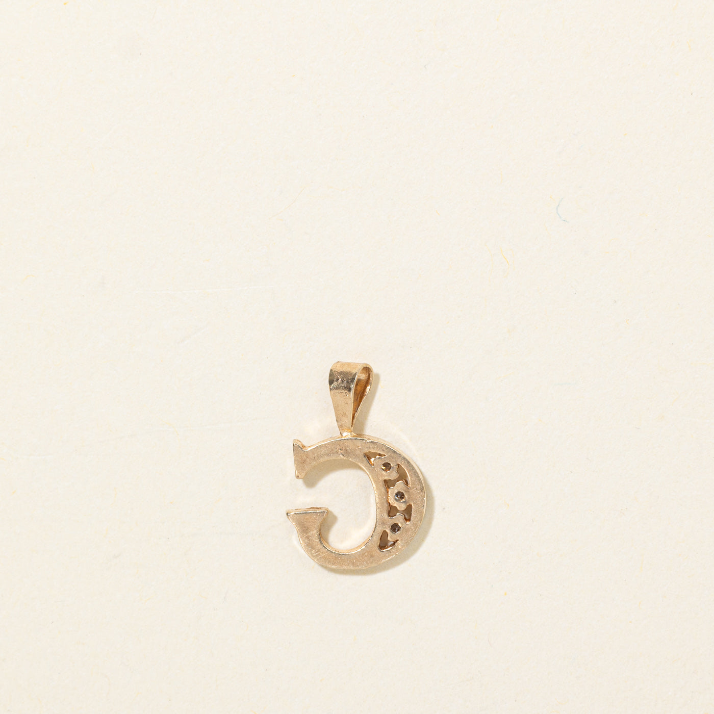 9K Diamond "G" Initial Pendant