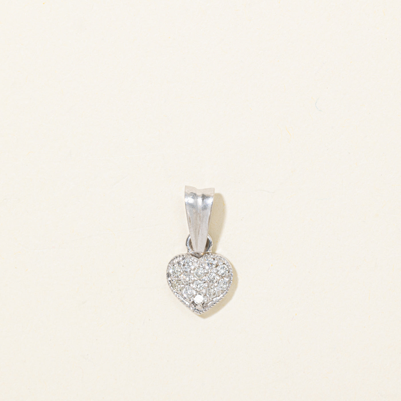 14K Pavé Set Diamond Heart Pendant