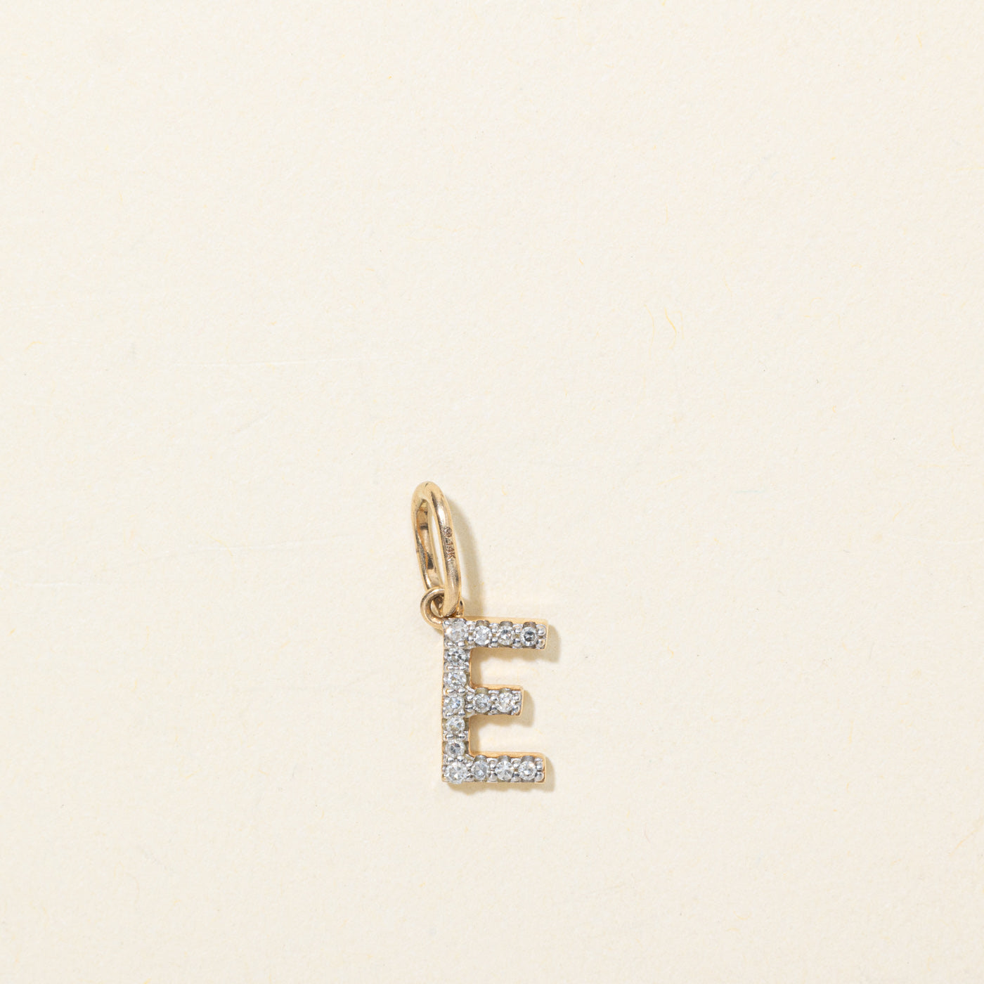 14K "E" Initial Charm