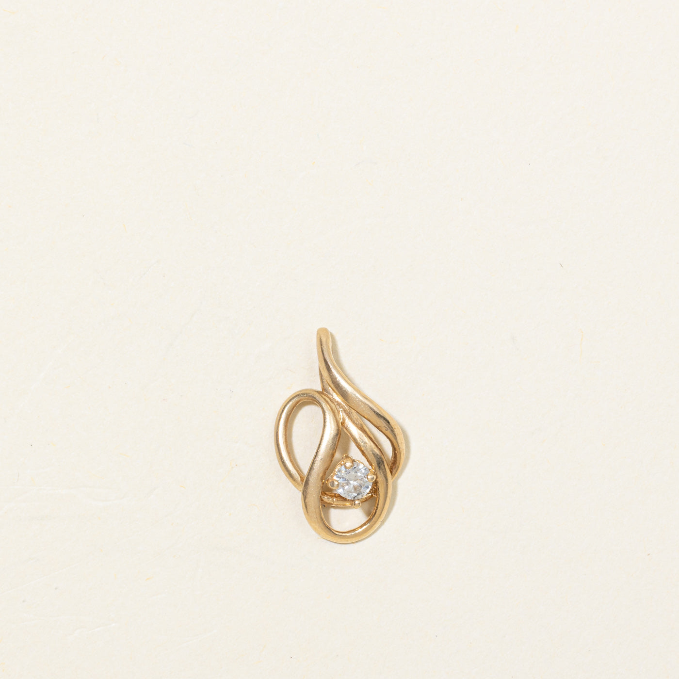 14K Diamond Swirl Abstract Pendant