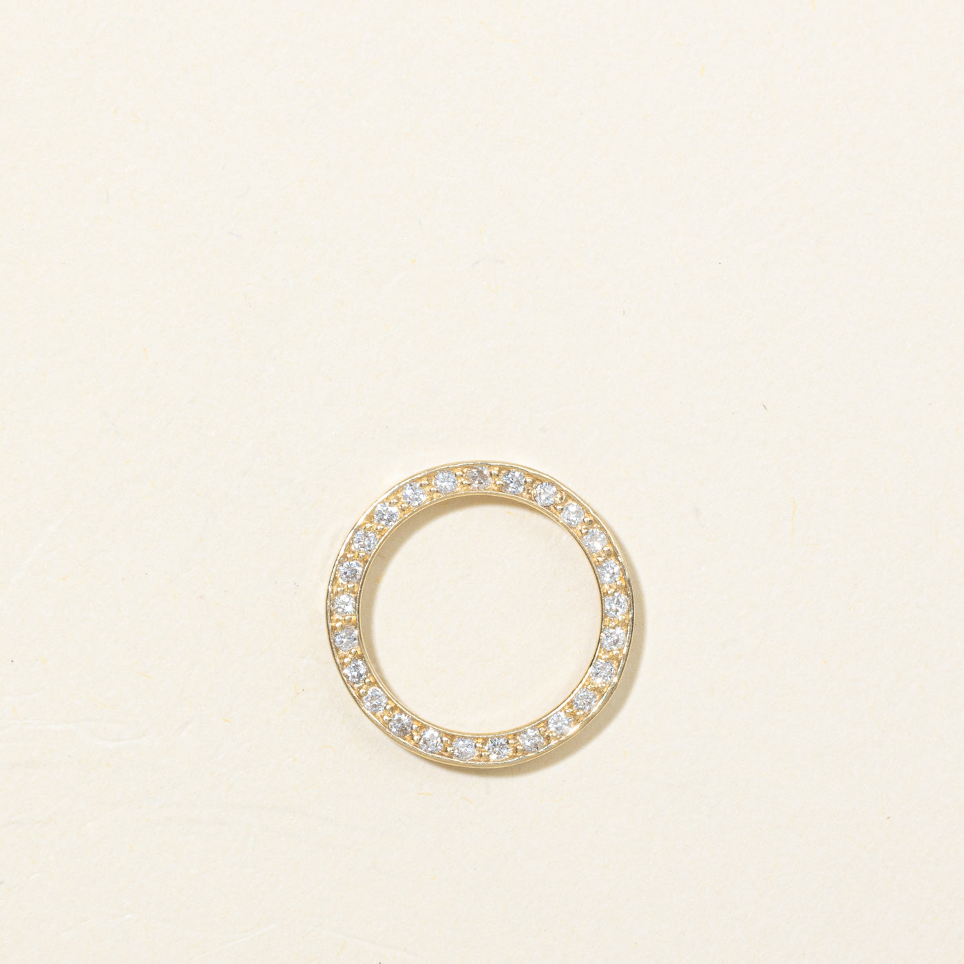 10K Pave Set Diamond Circle Pendant