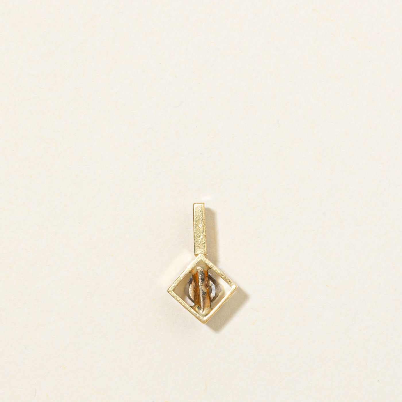 18K Solitaire Diamond Geometric Pendant