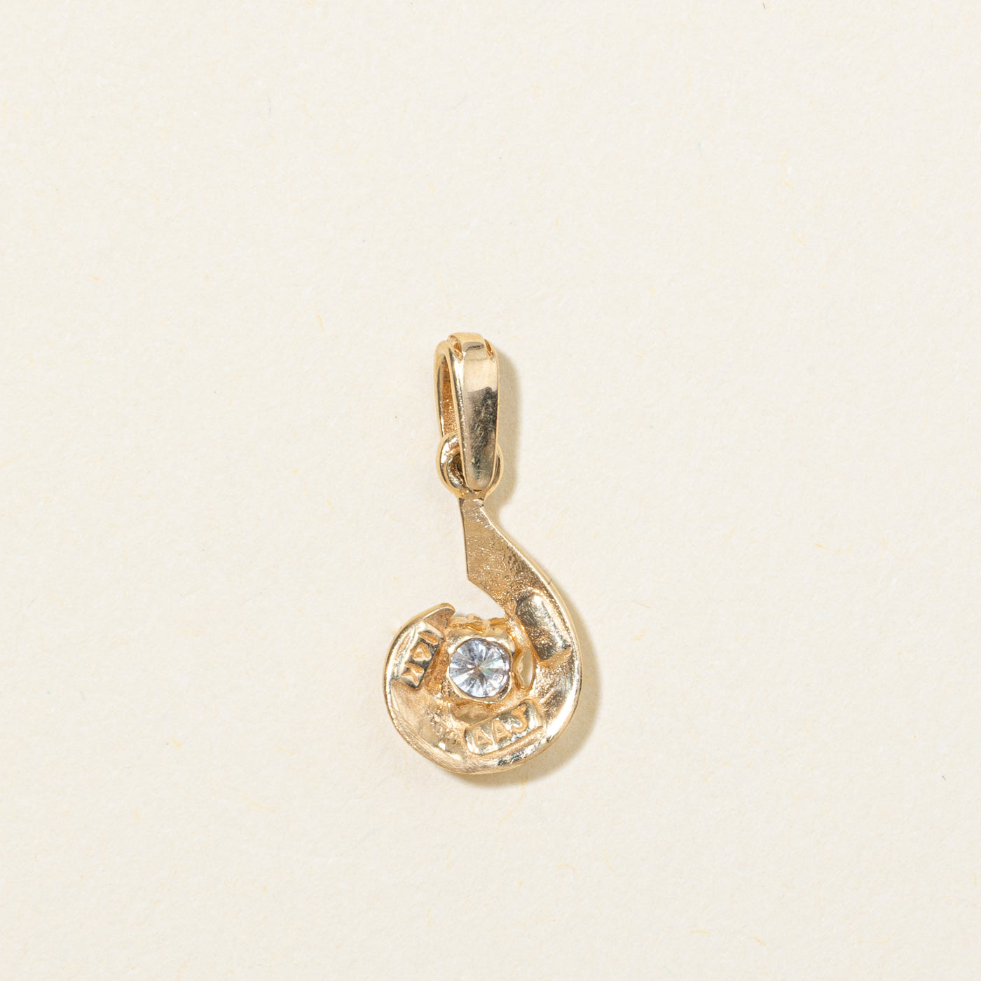14K Diamond Swirl Drop Pendant