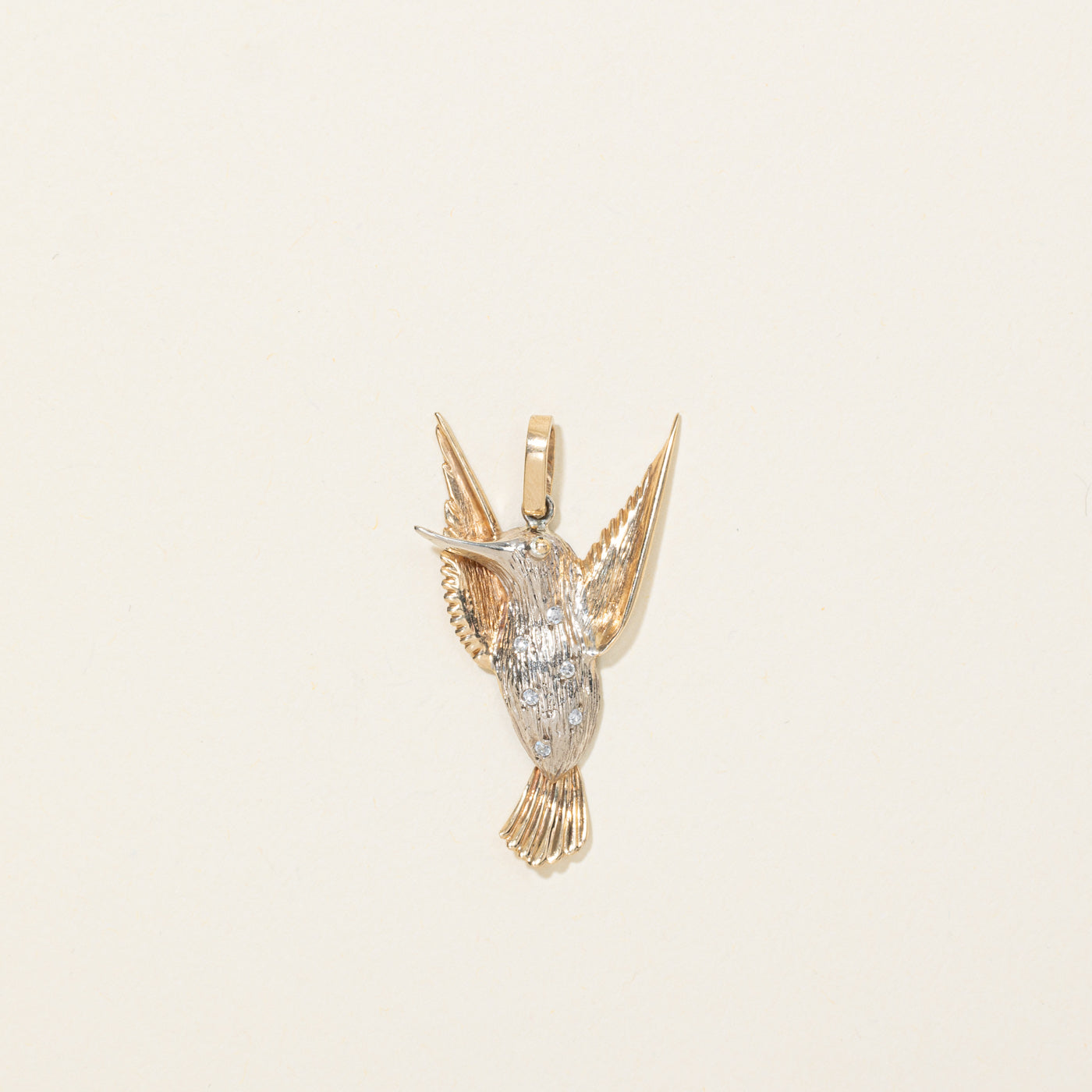 10K Diamond Hummingbird Pendant