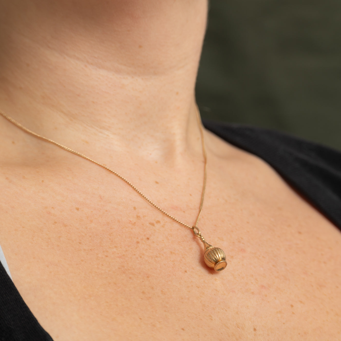 14k Yellow Gold Chianti Wine Bottle Charm