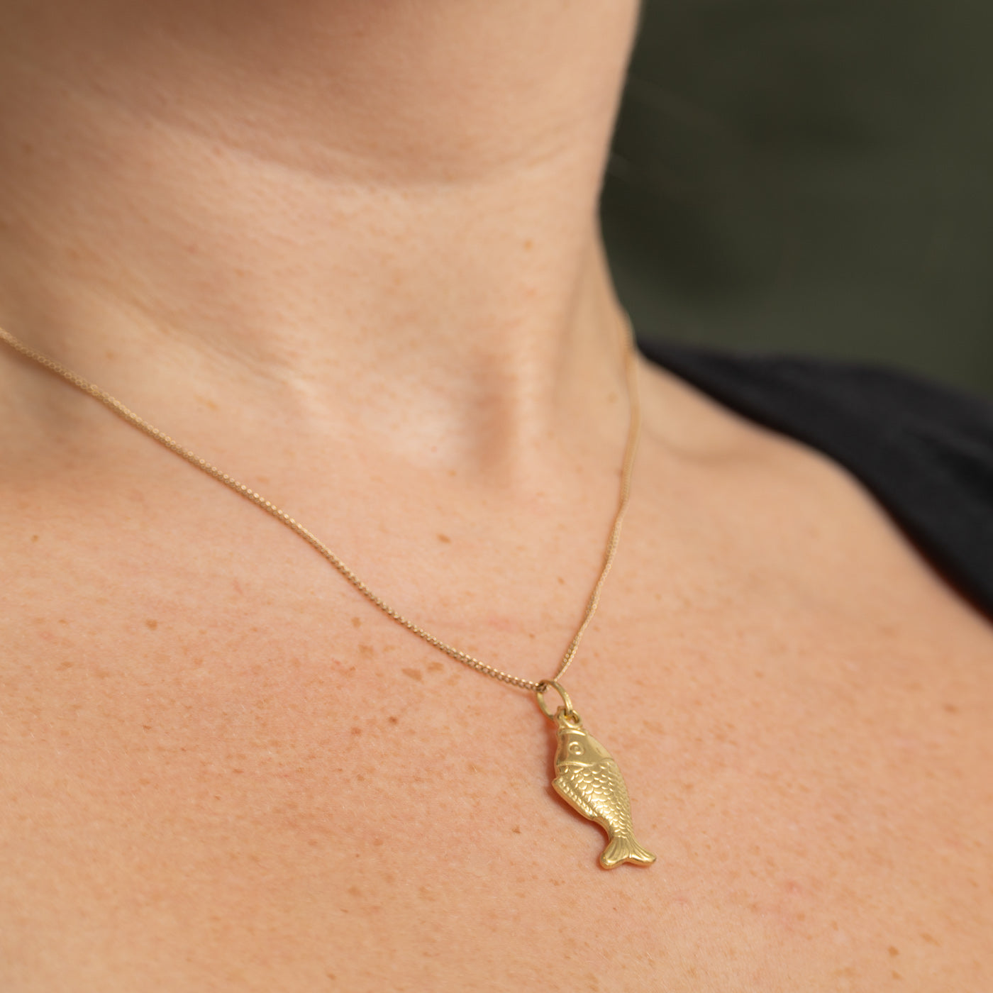 18k Yellow Gold Fish Charm