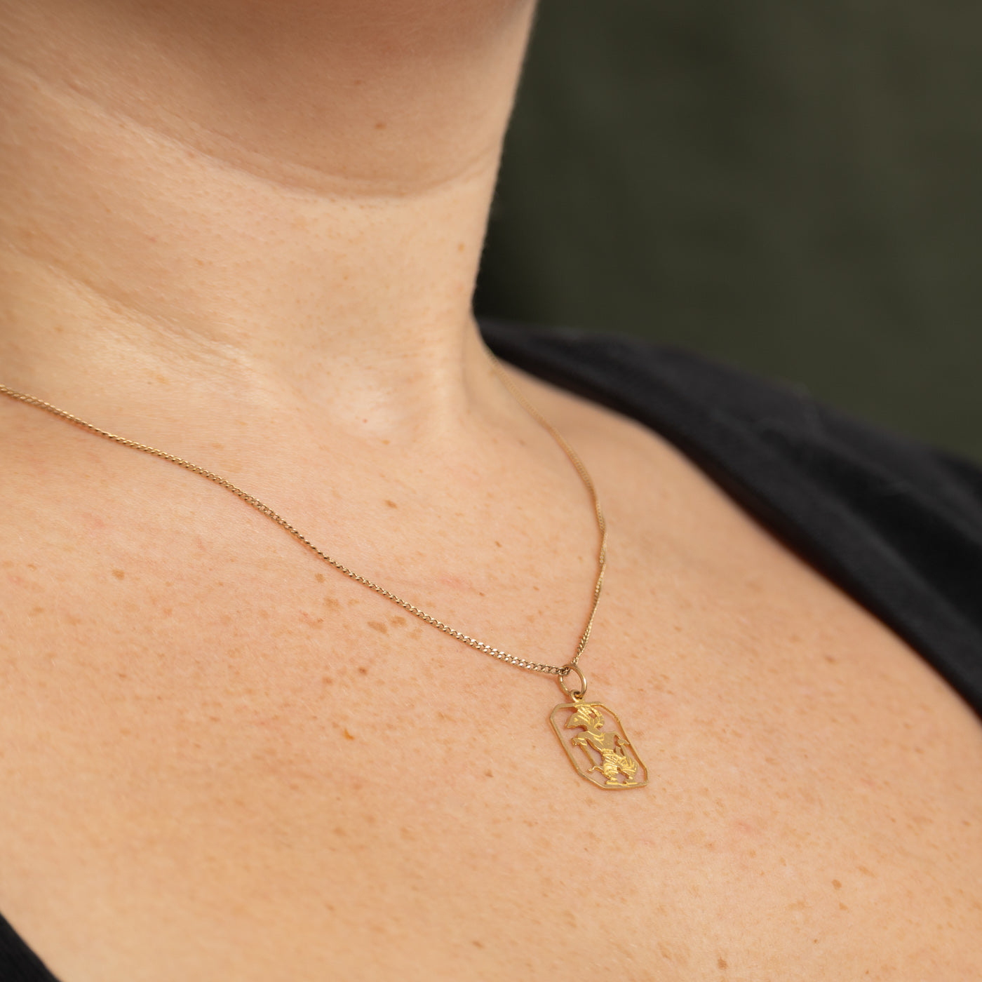 18k Yellow Gold Folk Art Charm