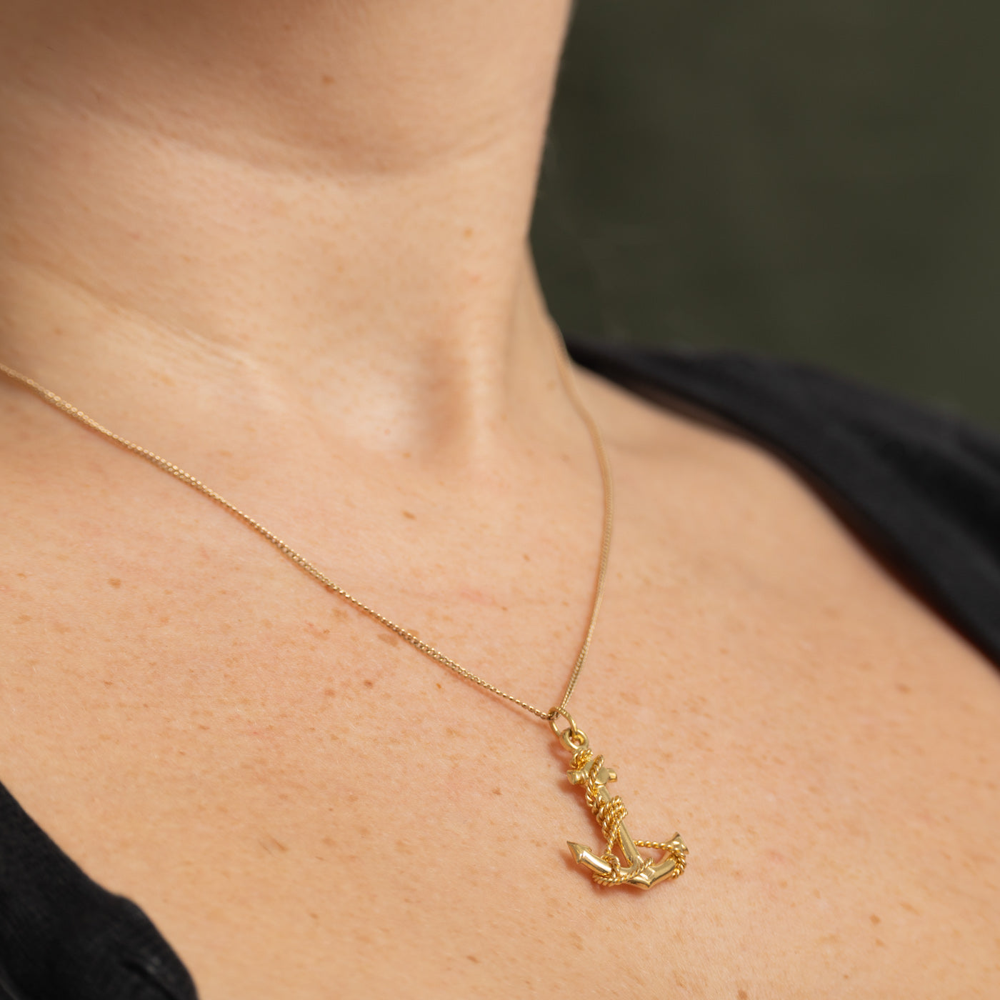 18k Yellow Gold Anchor Charm