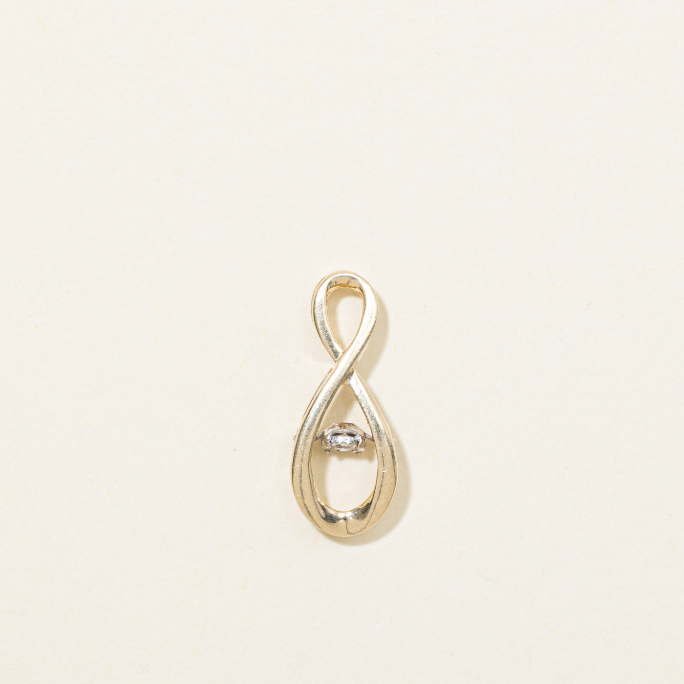 10K Diamond Infinity Pendant