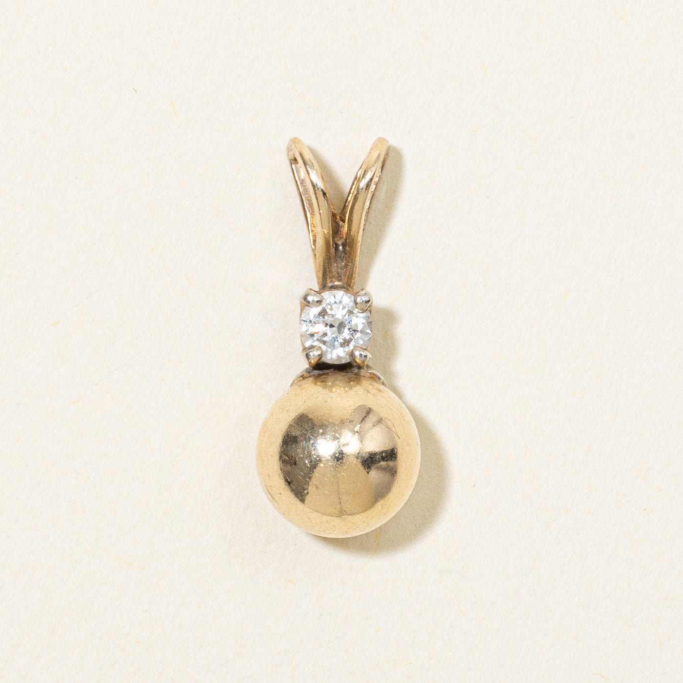 14K Diamond & Gold Sphere Pendant