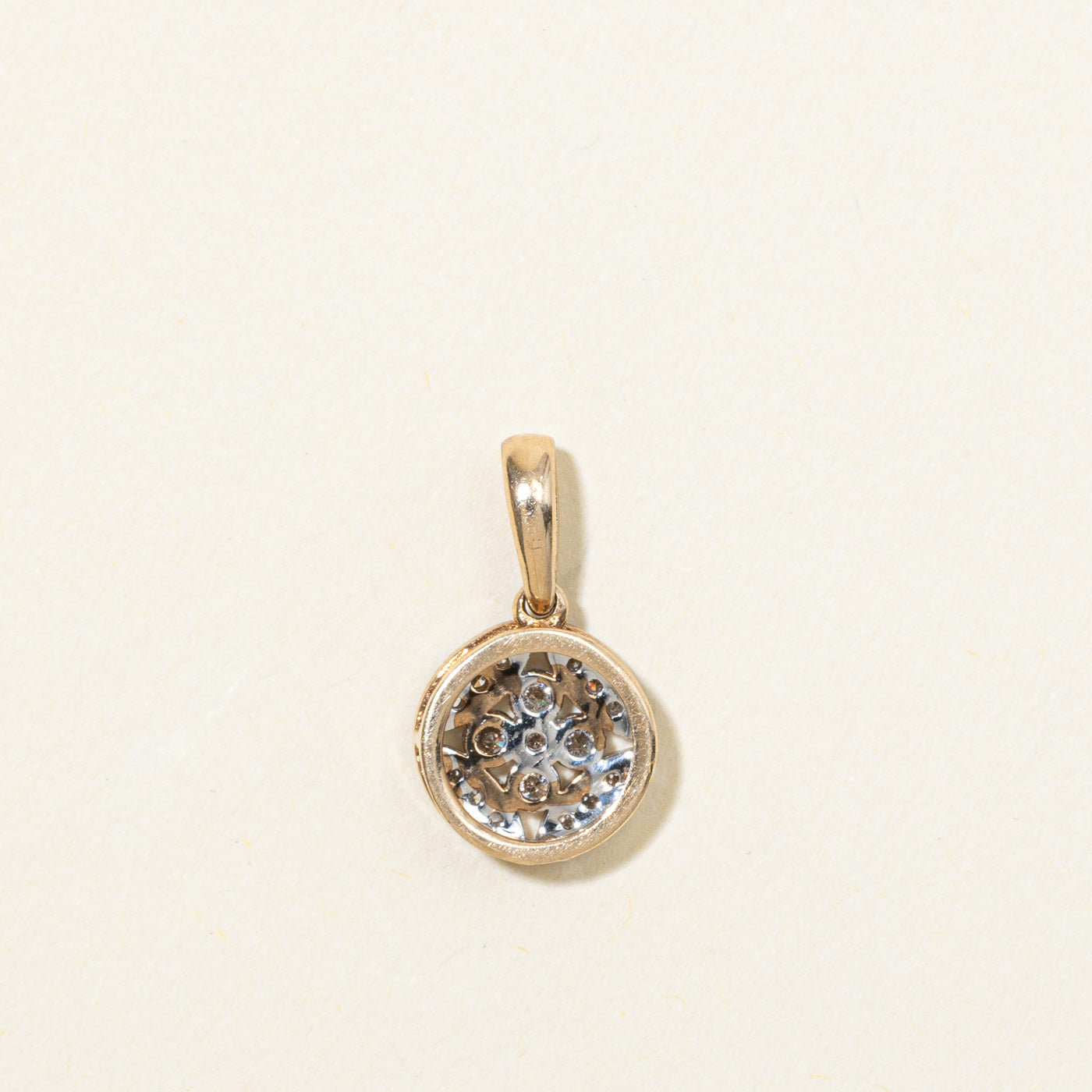 10K Diamond Flower Cluster Pendant
