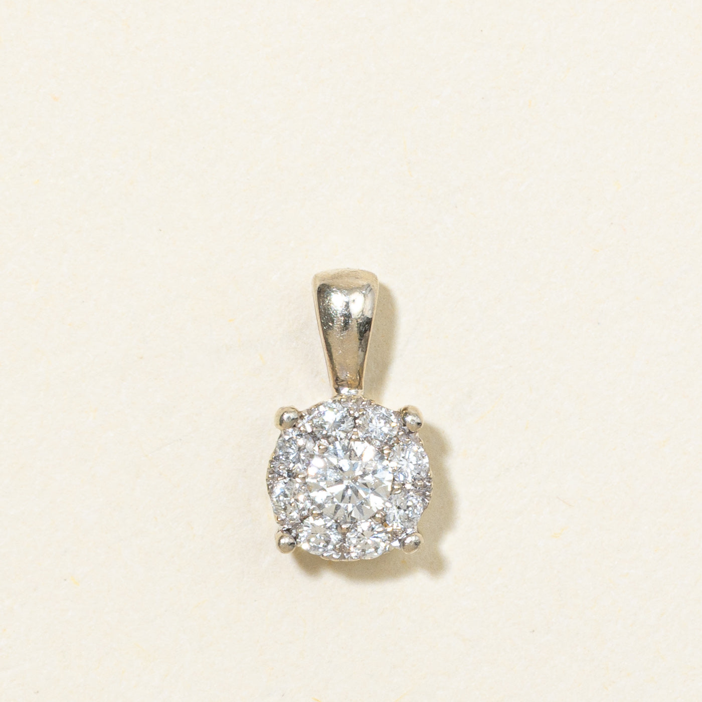 14K Illusion Set Diamond Pendant