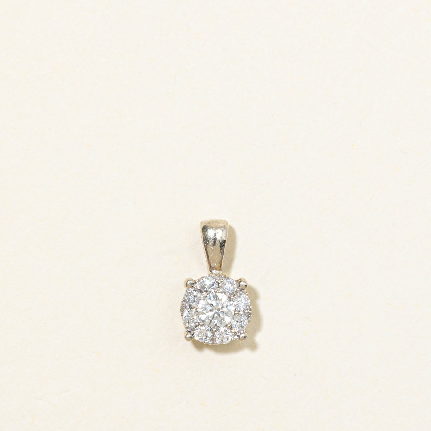 14K Illusion Set Diamond Pendant