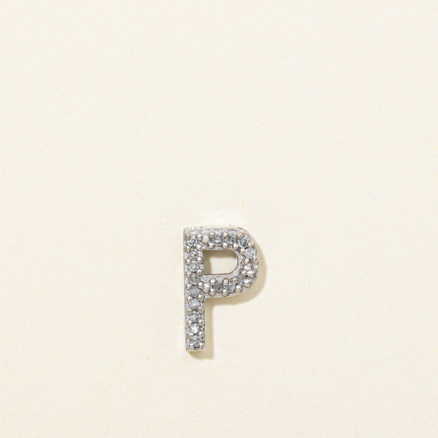10K Diamond "P" Initial Pendant