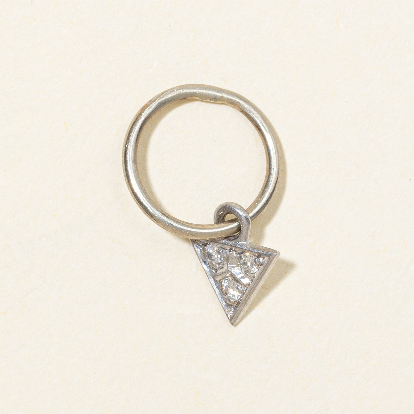 14K Diamond Triangle Dangling Pendant