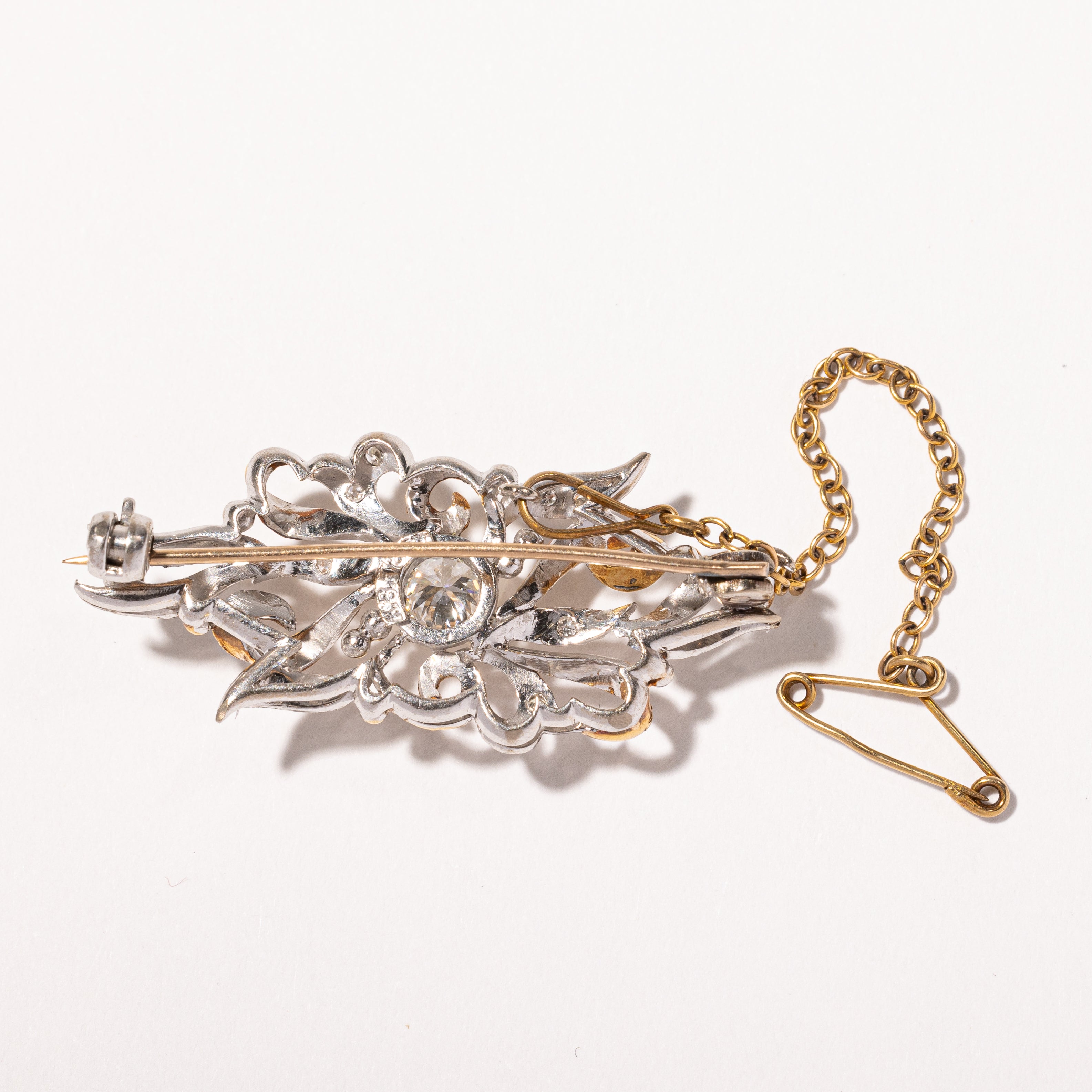 1920s Two Tone Diamond Brooch | 0.45ctw |