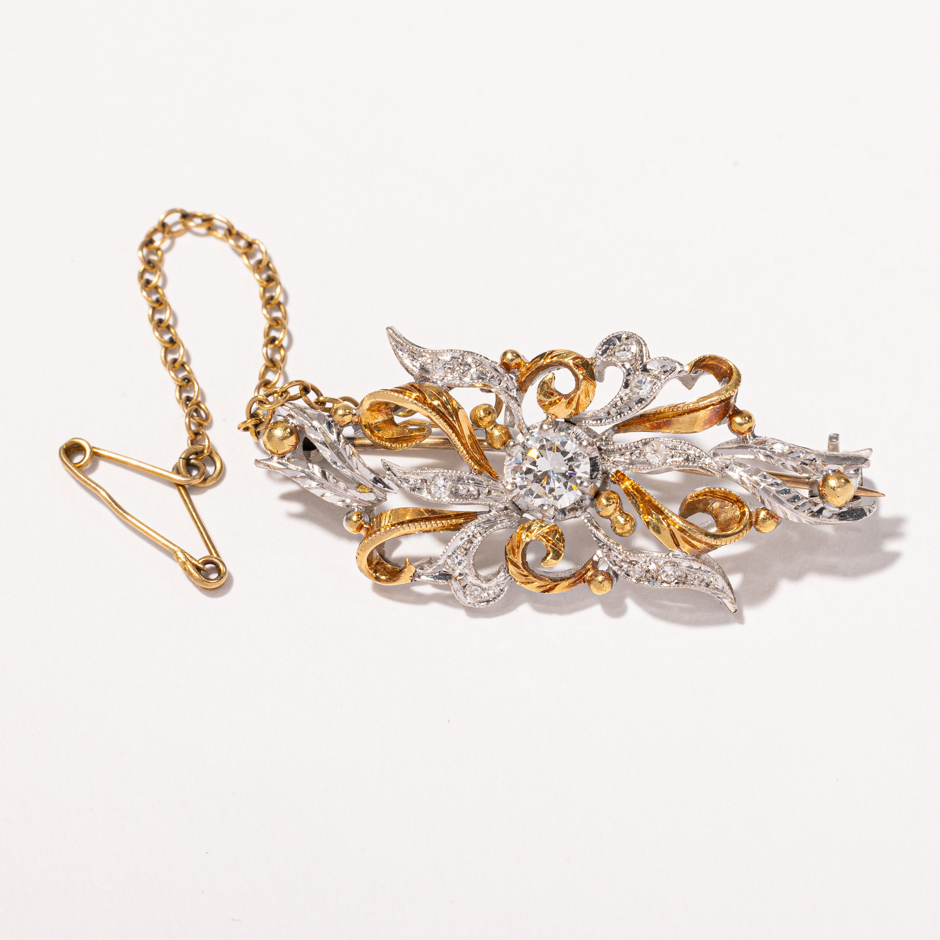 1920s Two Tone Diamond Brooch | 0.45ctw |