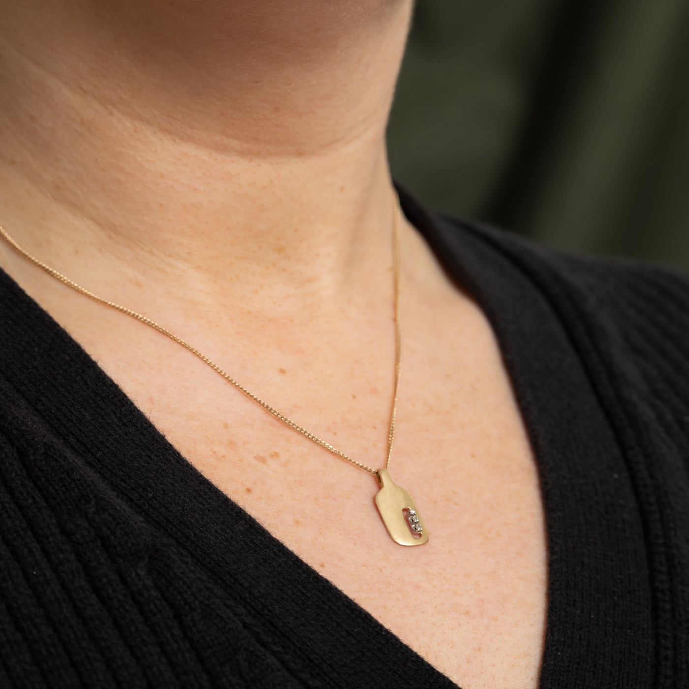 14K Diamond Tag Pendant