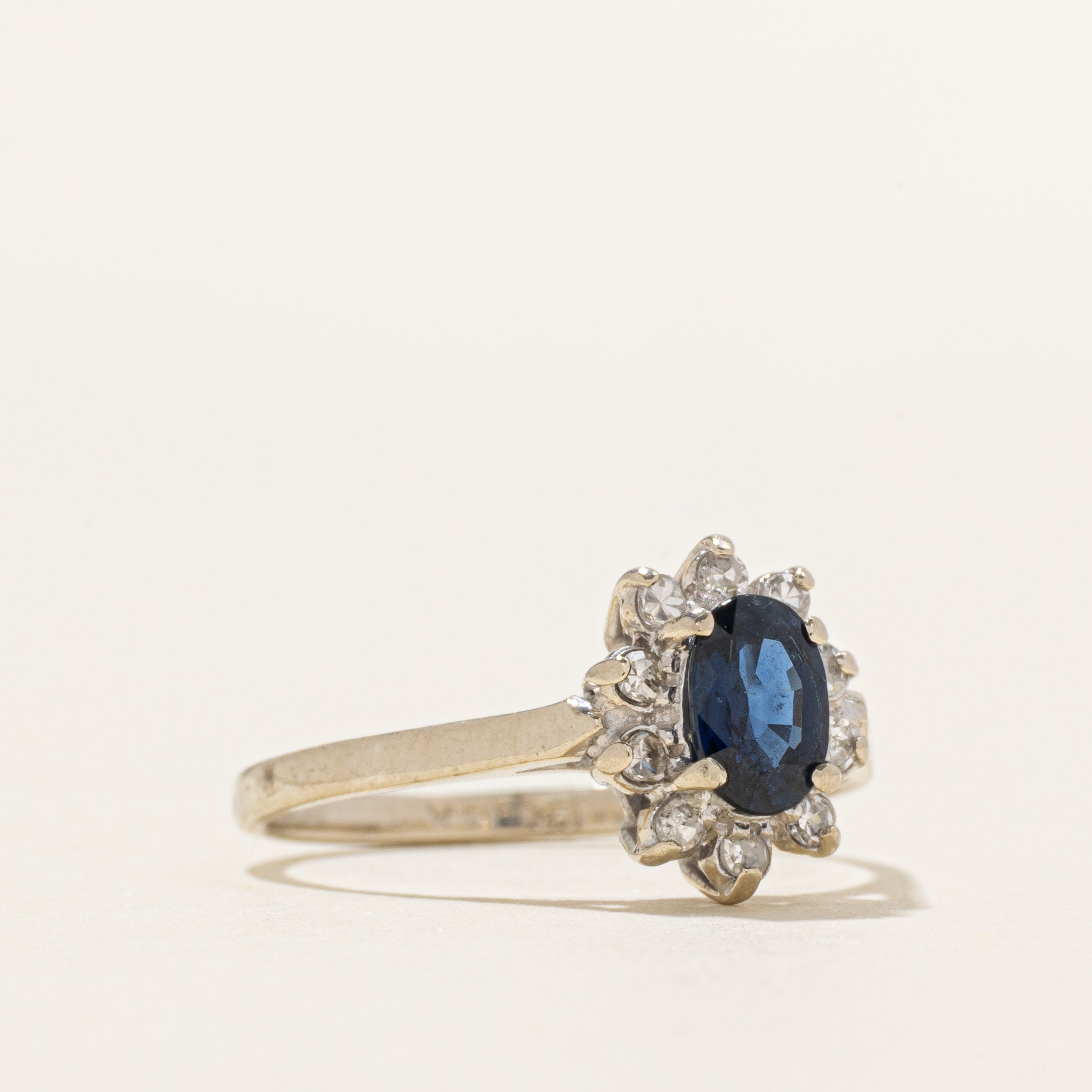 Sapphire & Diamond Petal Ring | 0.49ct, 0.10ctw | SZ 6.25