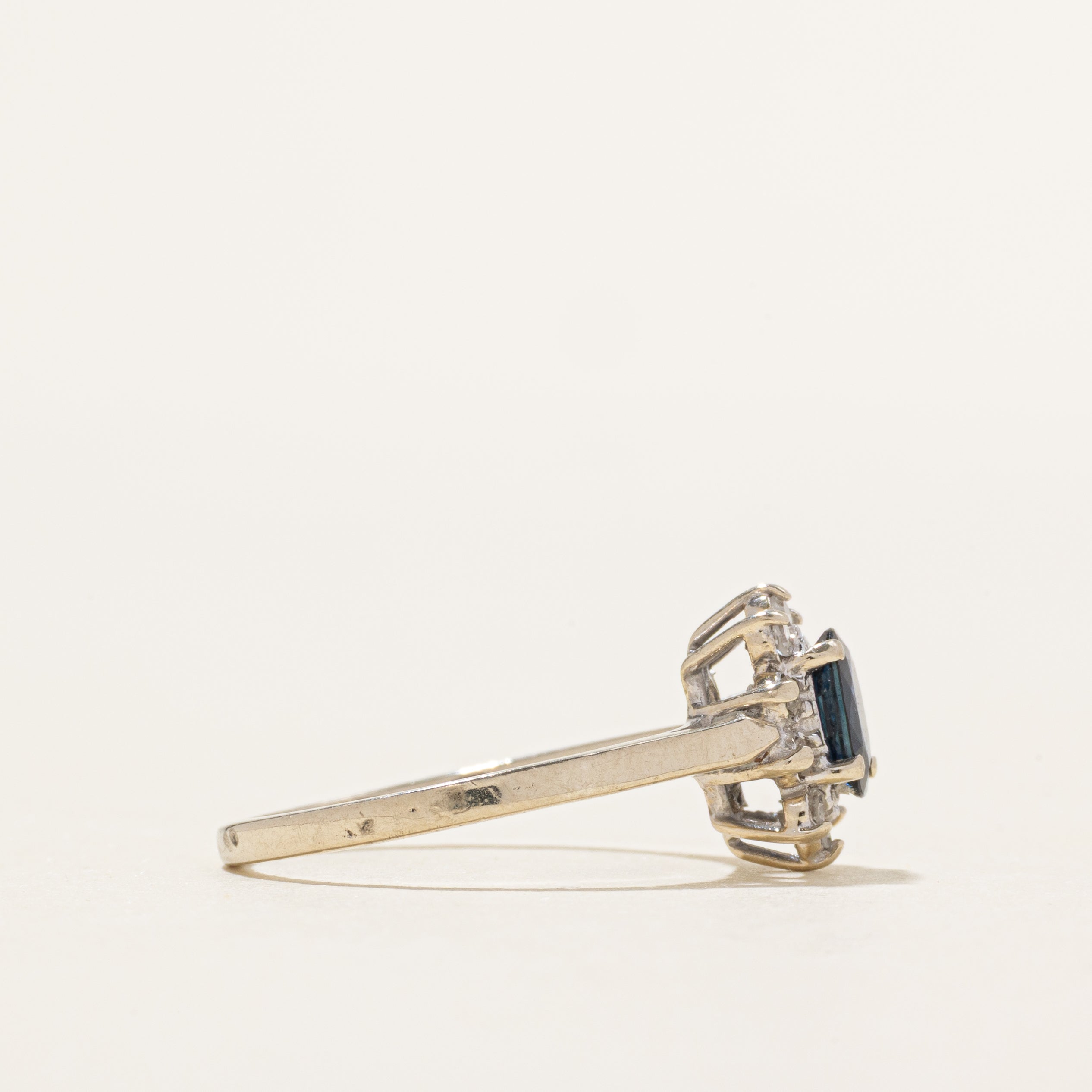 Sapphire & Diamond Petal Ring | 0.49ct, 0.10ctw | SZ 6.25